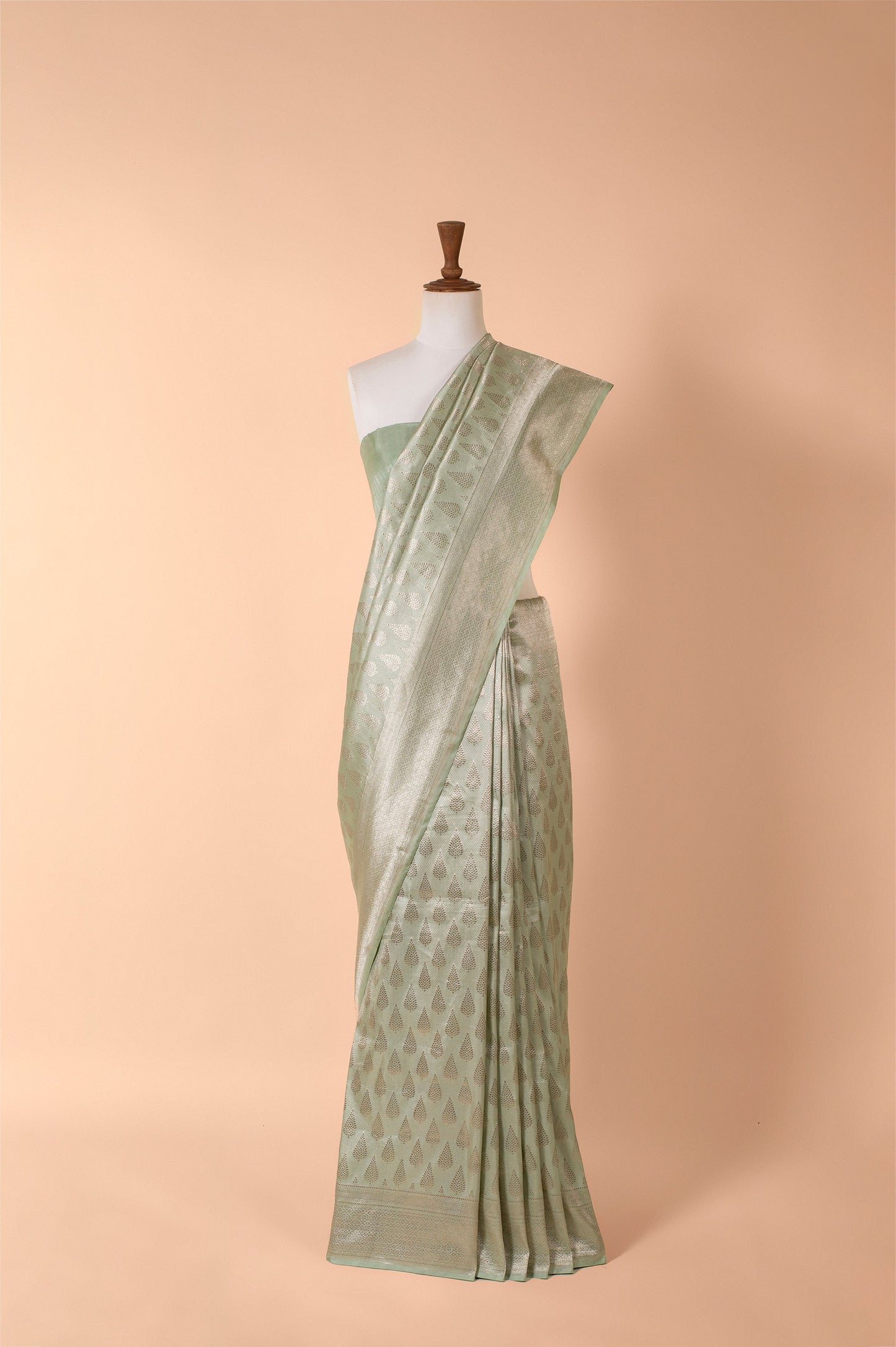 Handwoven Green Silk Sari