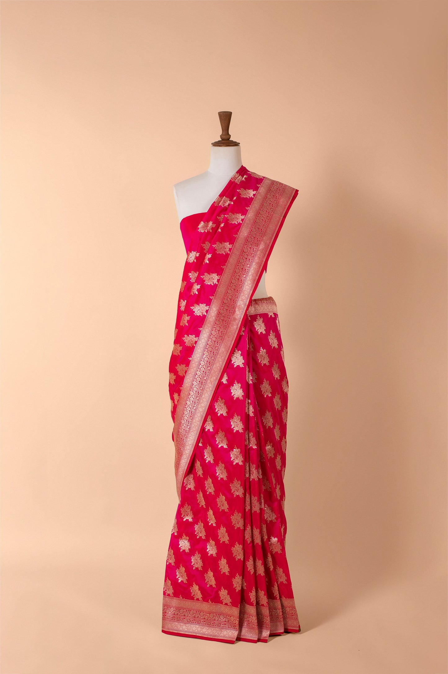 Handwoven Pink Silk Sari