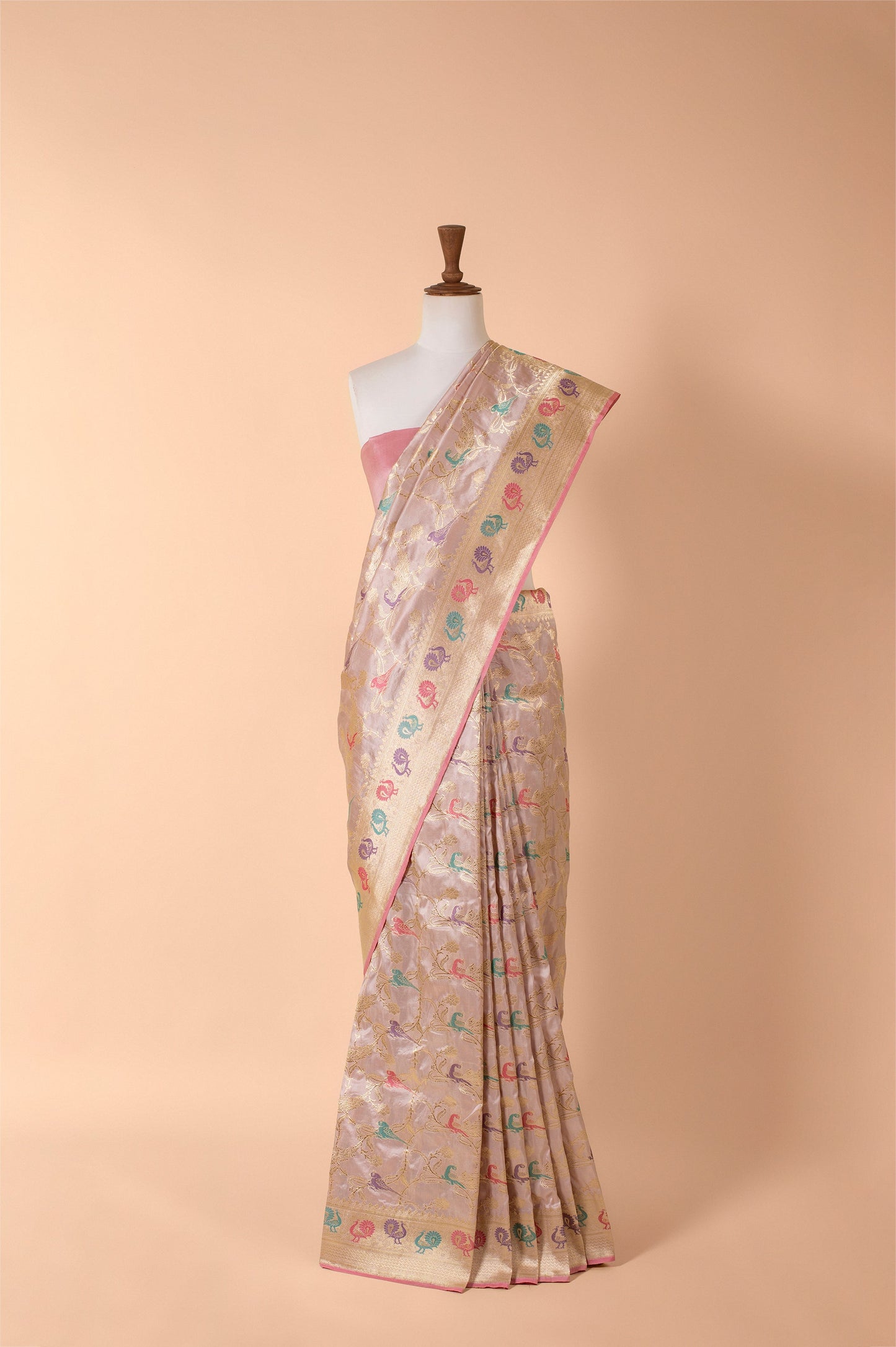 Handwoven Pink Silk Sari