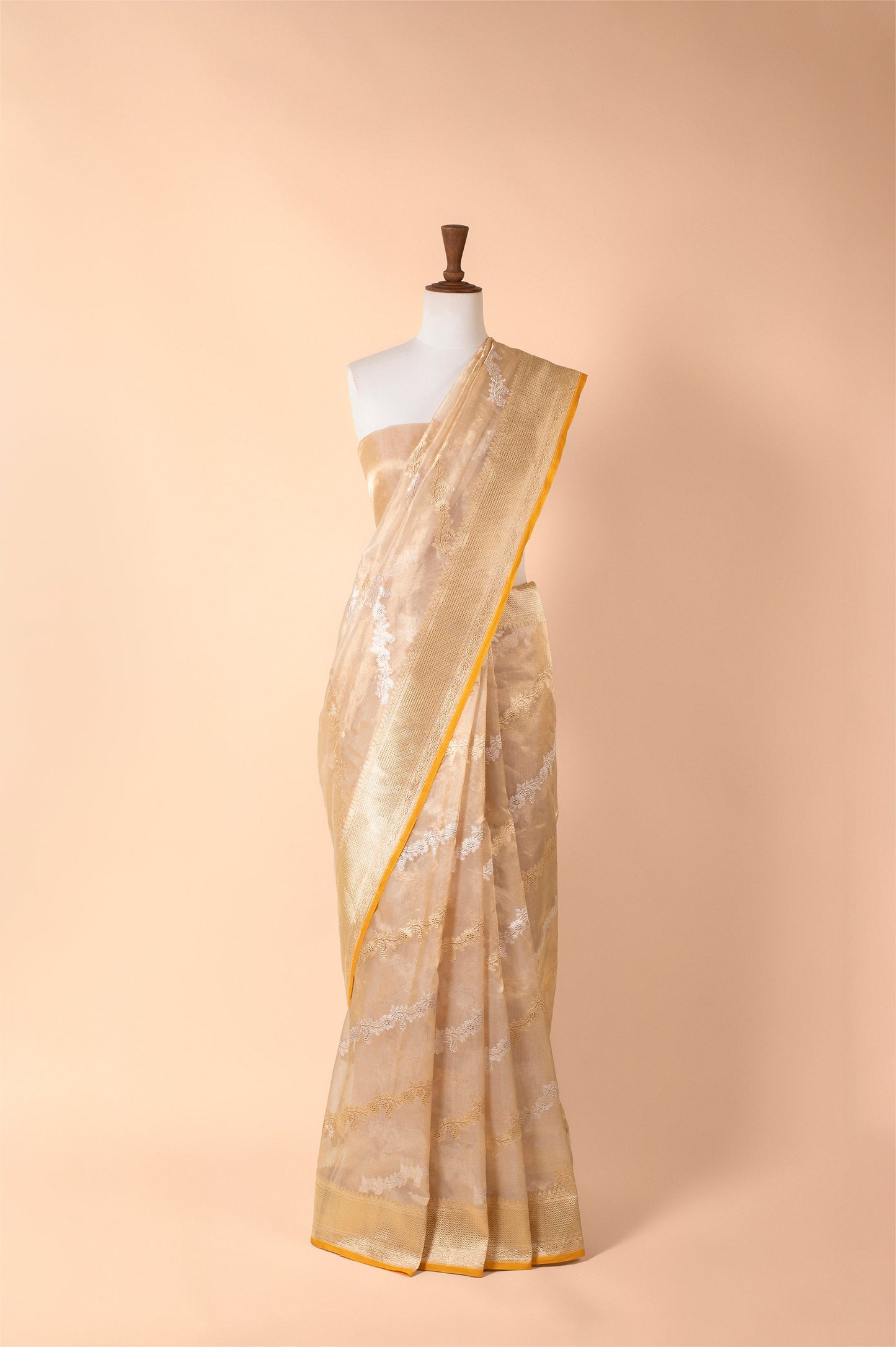 Handwoven Gold Organza Sari