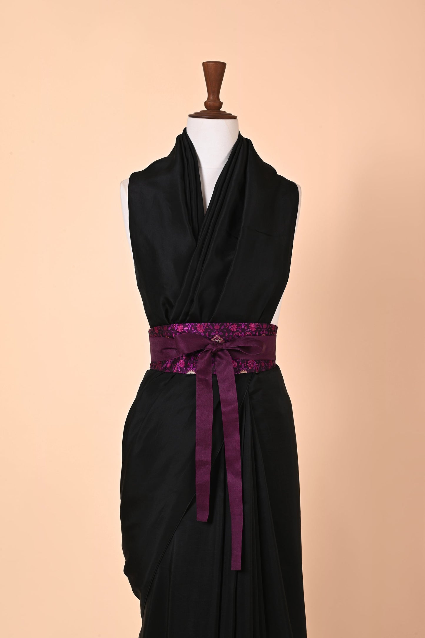 Handwoven Purple Satin Silk Belt