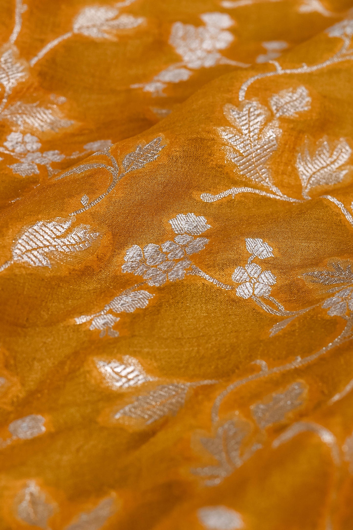Handwoven Yellow Silk Blouse Fabric