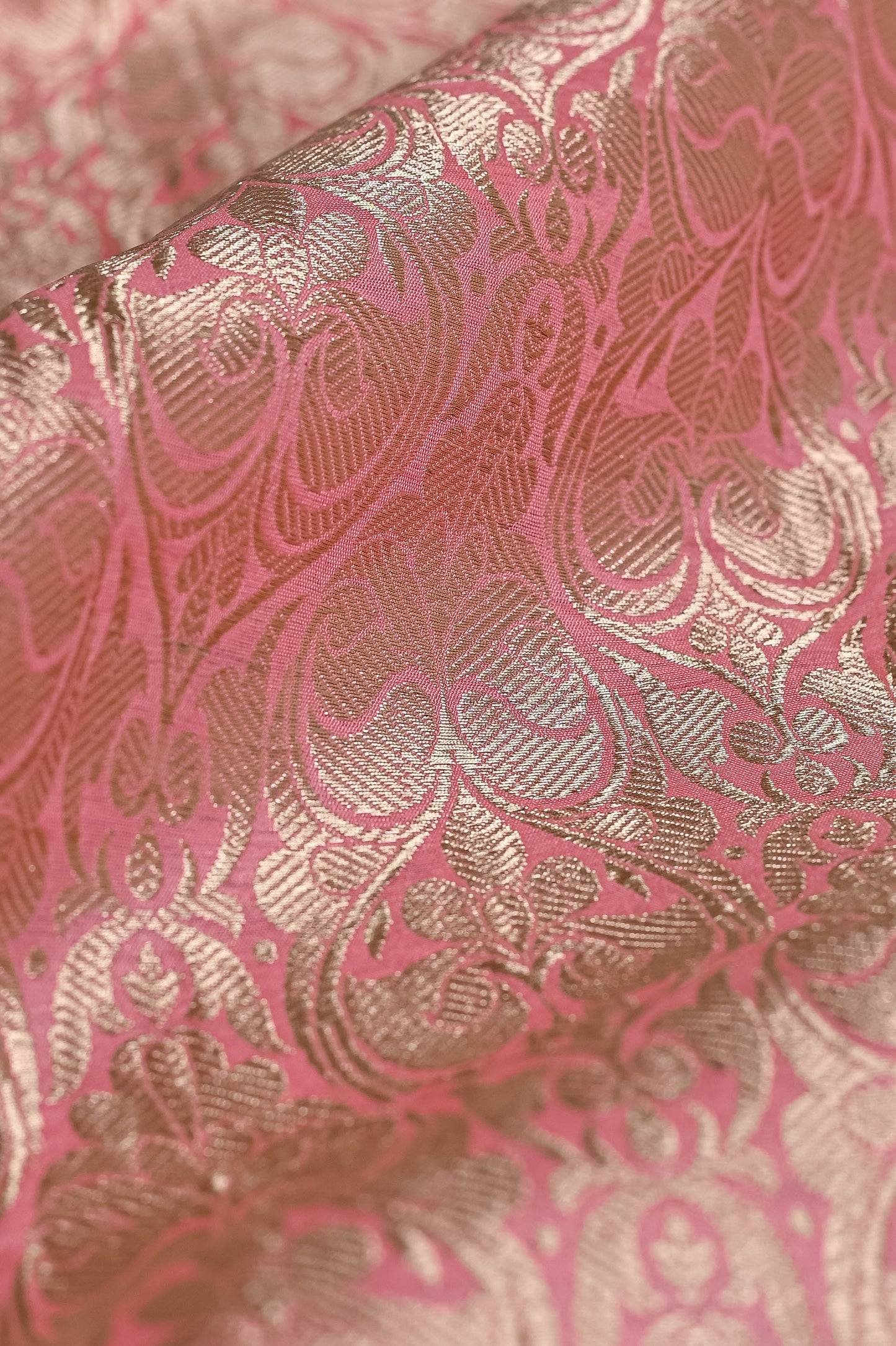 Handwoven Pastel Pink Silk Blouse Fabric
