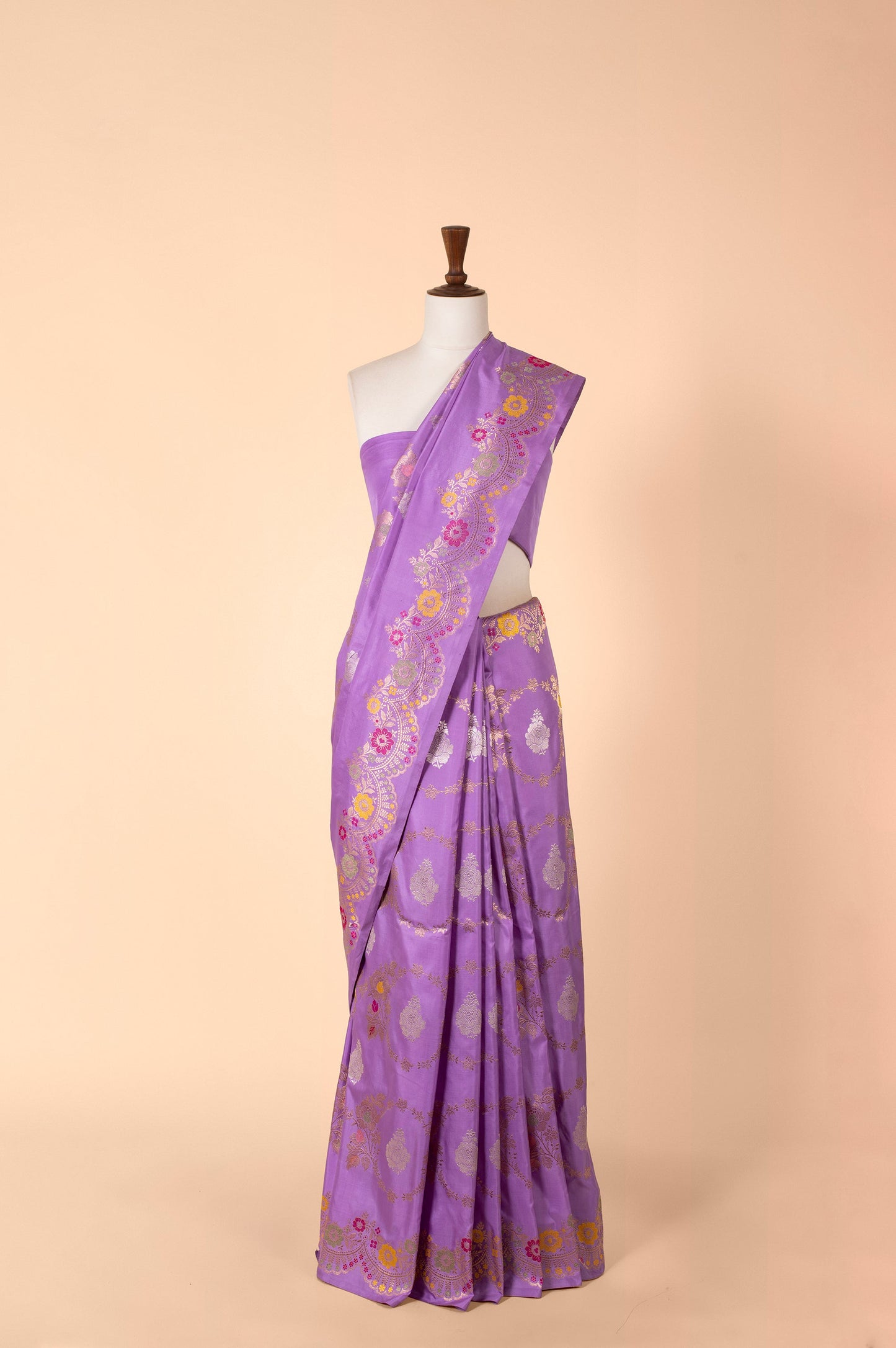 Handwoven Purple Silk Sari
