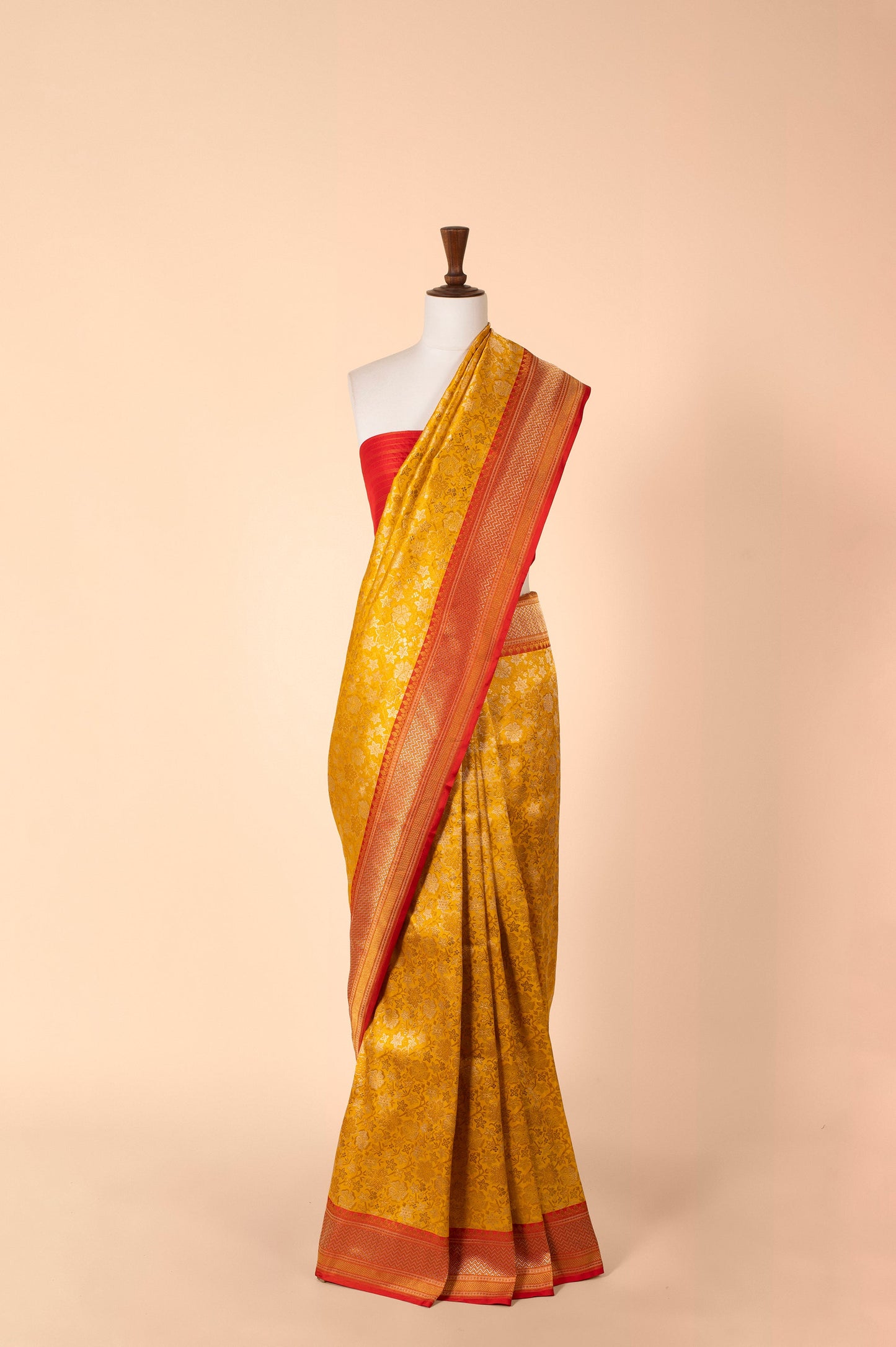 Handwoven Yellow Silk Sari