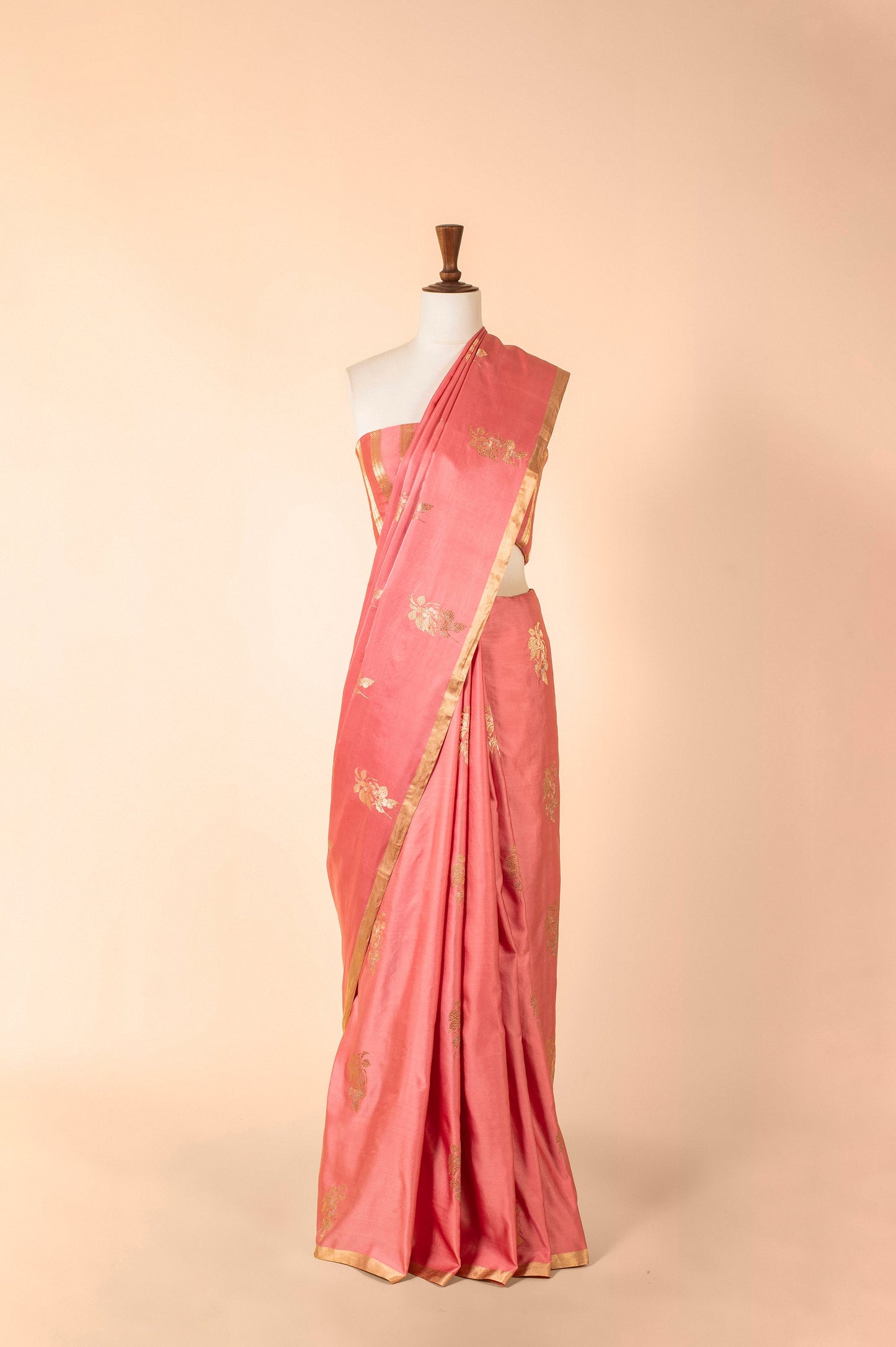 Handwoven Pink Silk Sari