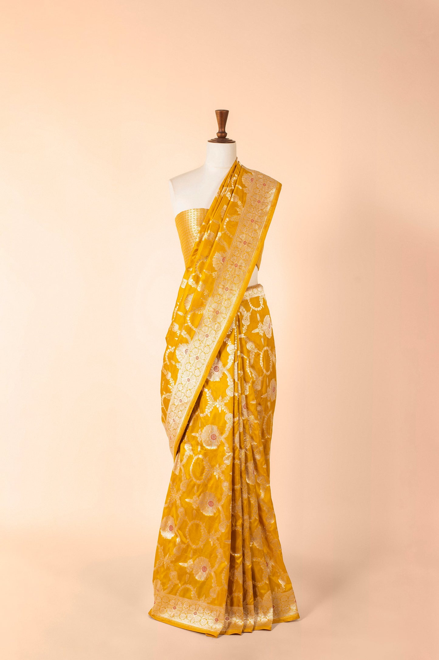 Handwoven Yellow Silk Sari