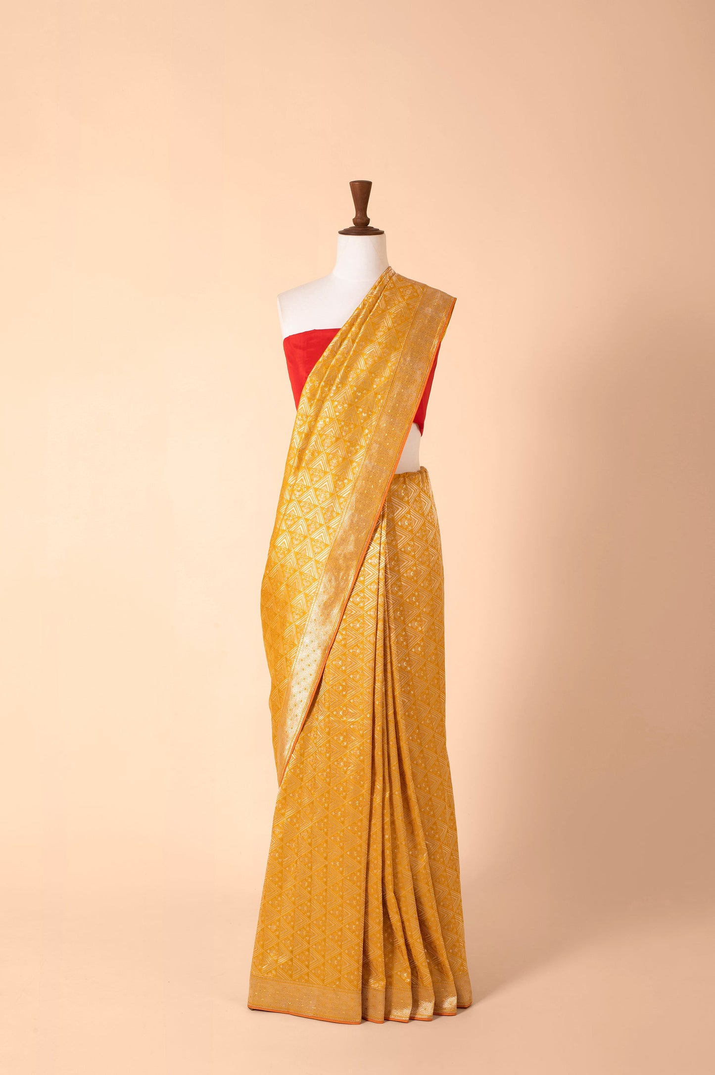 Handwoven Yellow Silk Sari