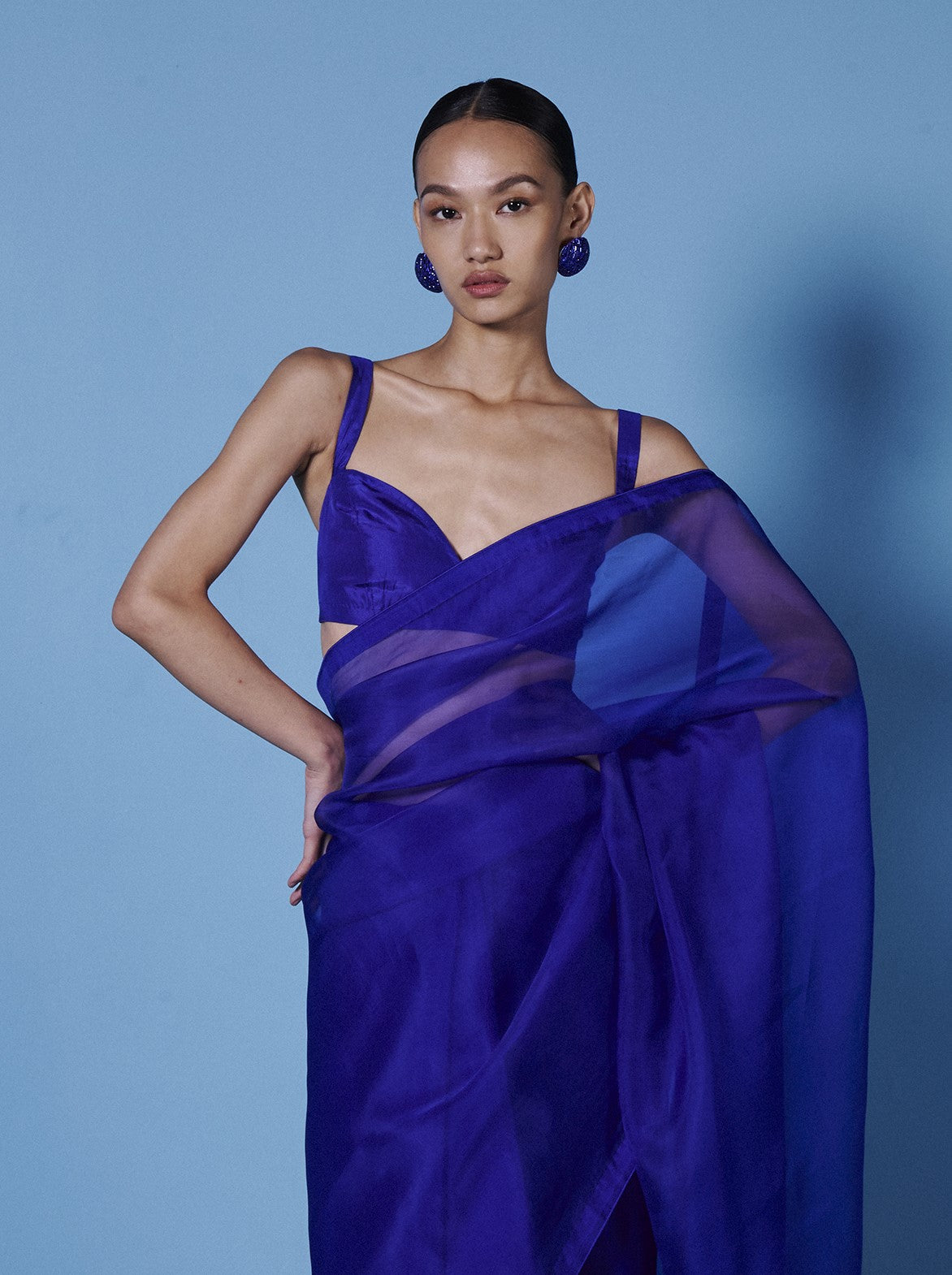 Midnight Blue Bralette Blouse