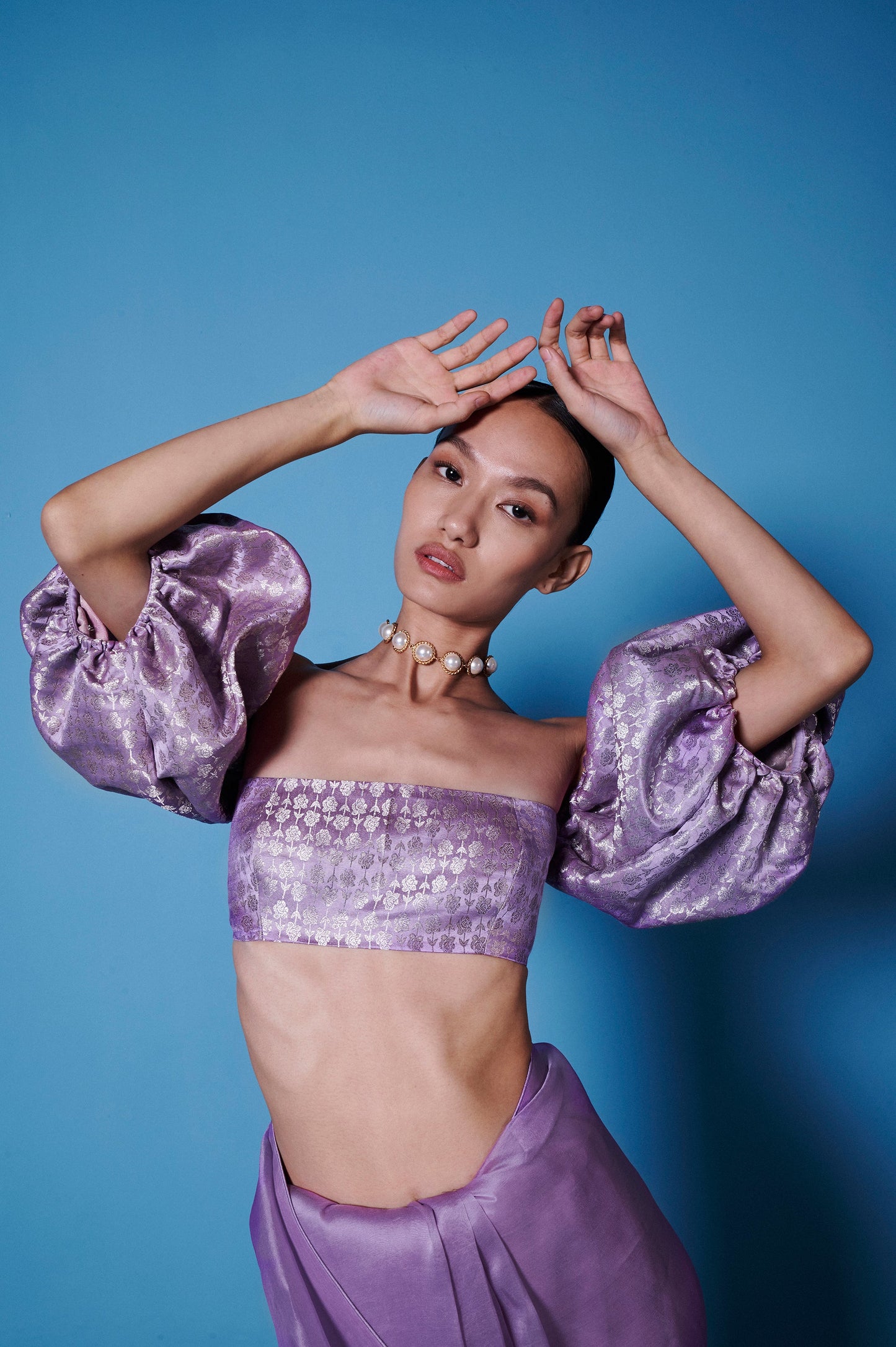 Orchid Violet Balloon Sleeved Blouse