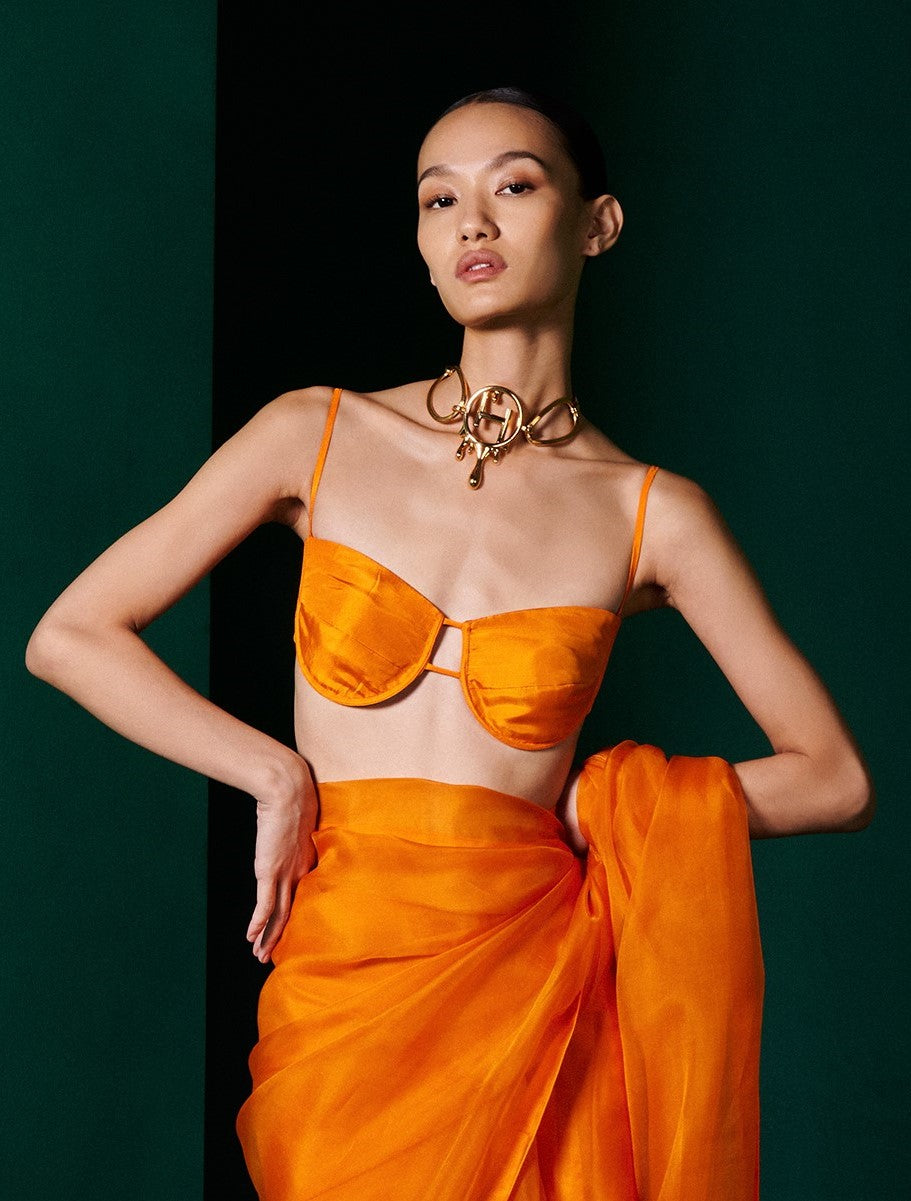 Tangerine Bralette Blouse