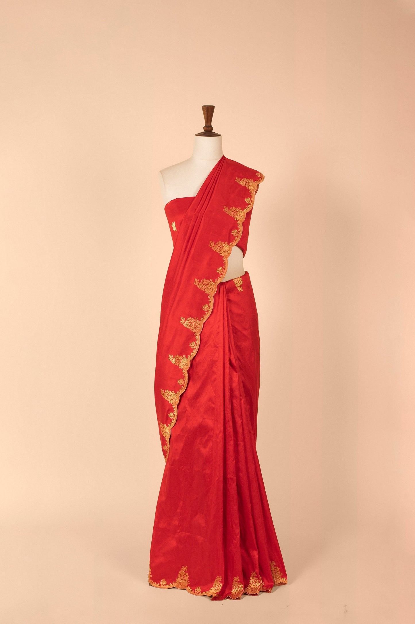 Handwoven Red Silk Sari