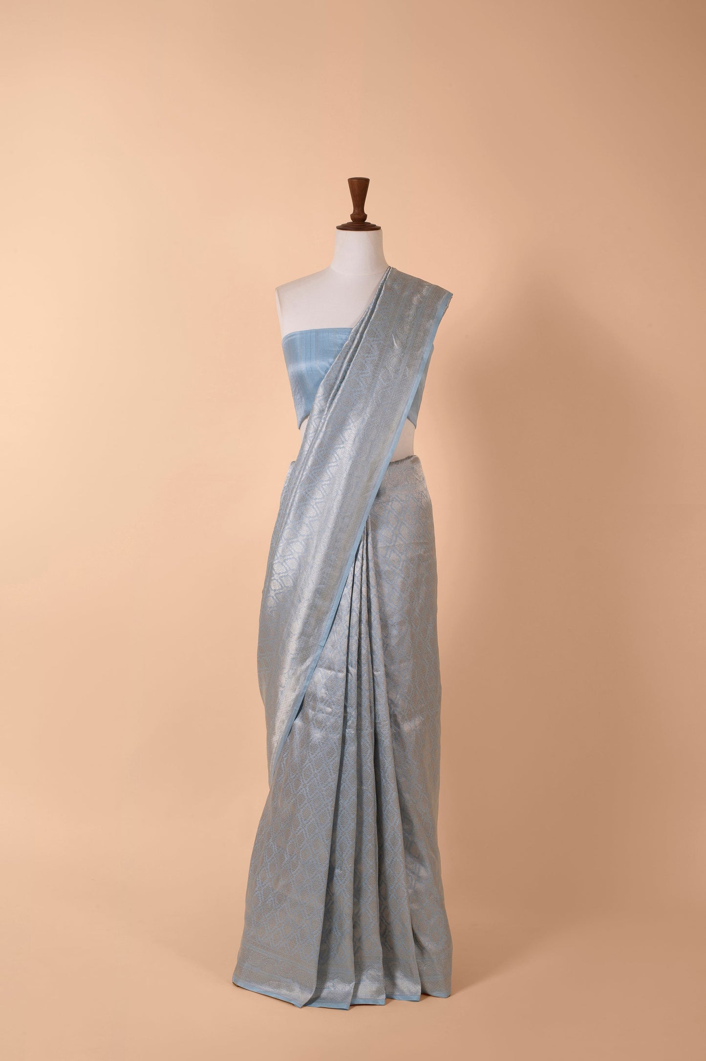 Handwoven Blue Silk Sari