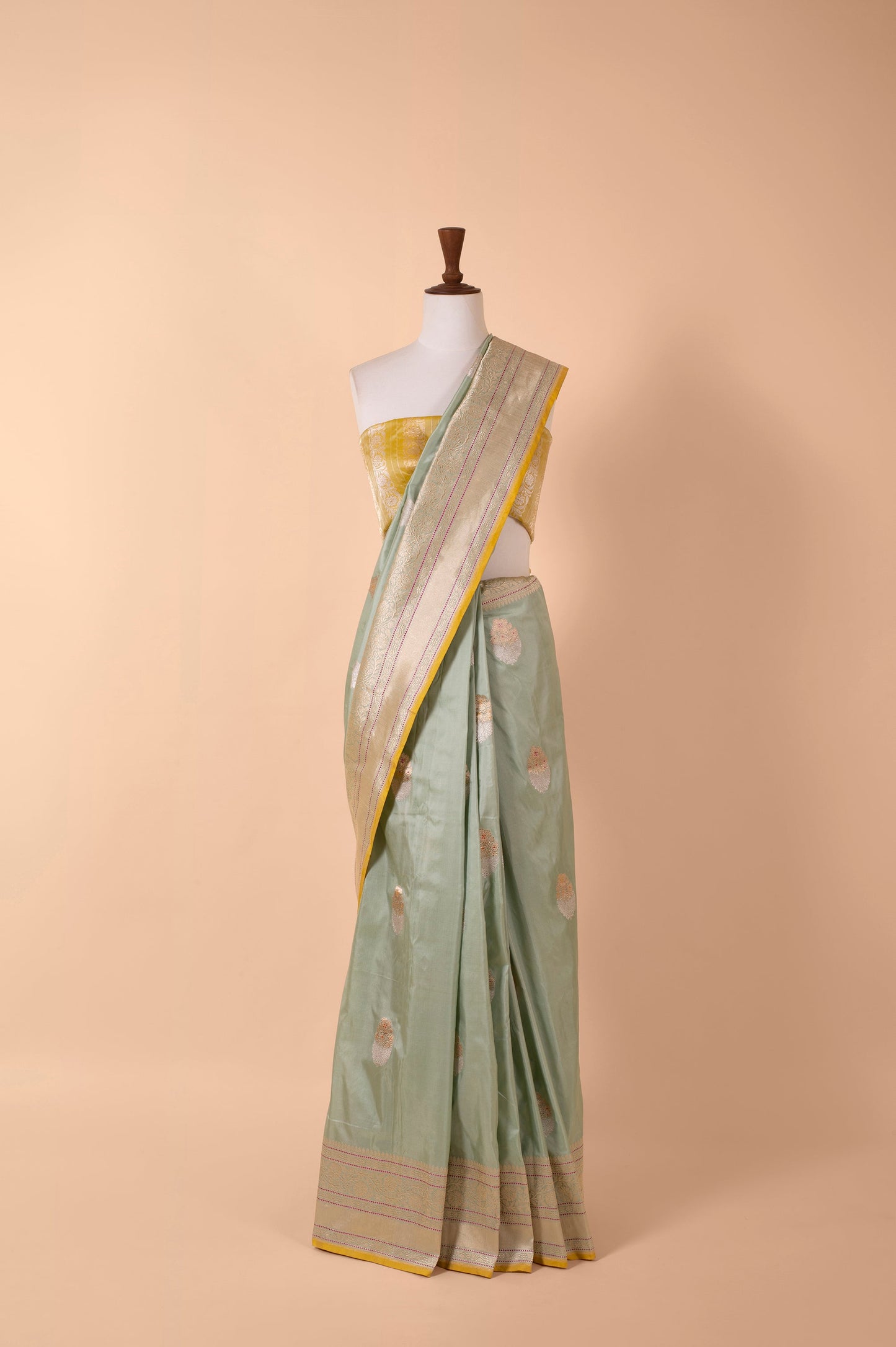 Handwoven Green Silk Sari