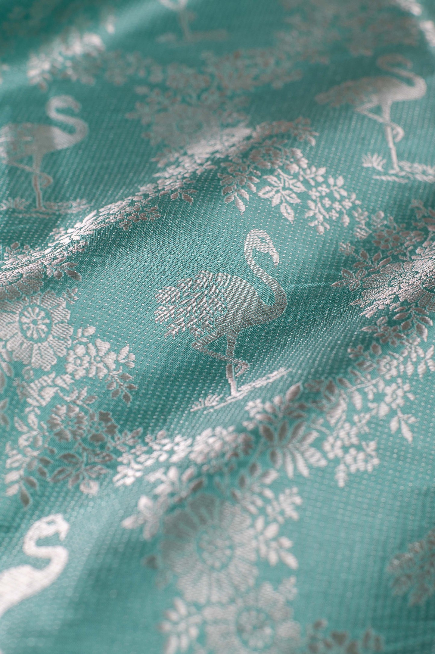 Handwoven Blue Silk Blouse Fabric