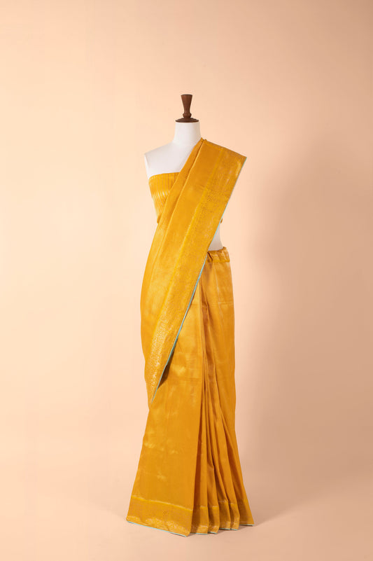 Handwoven Mustard Silk Sari