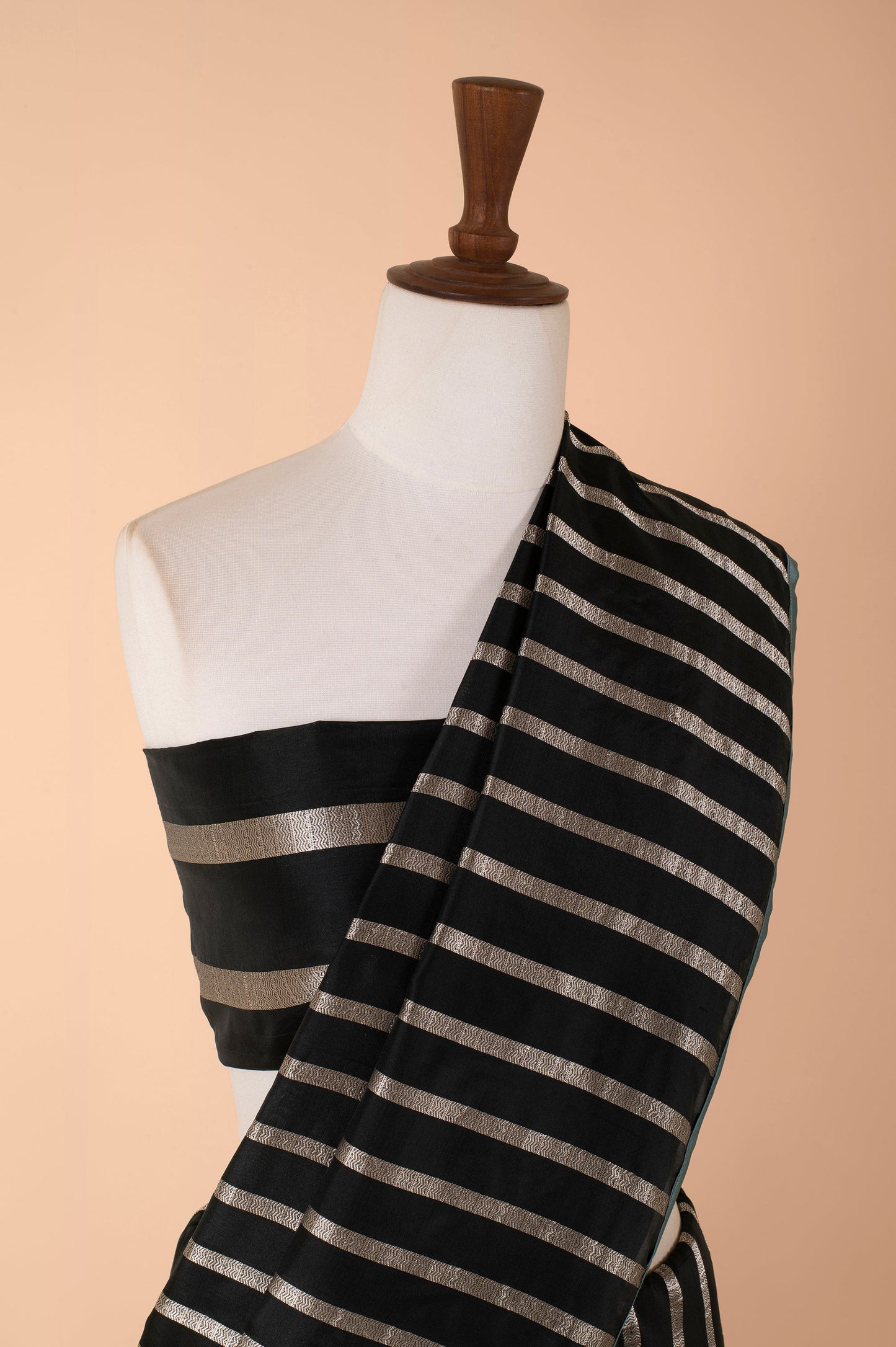 Black Onyx Full Stripe Saree