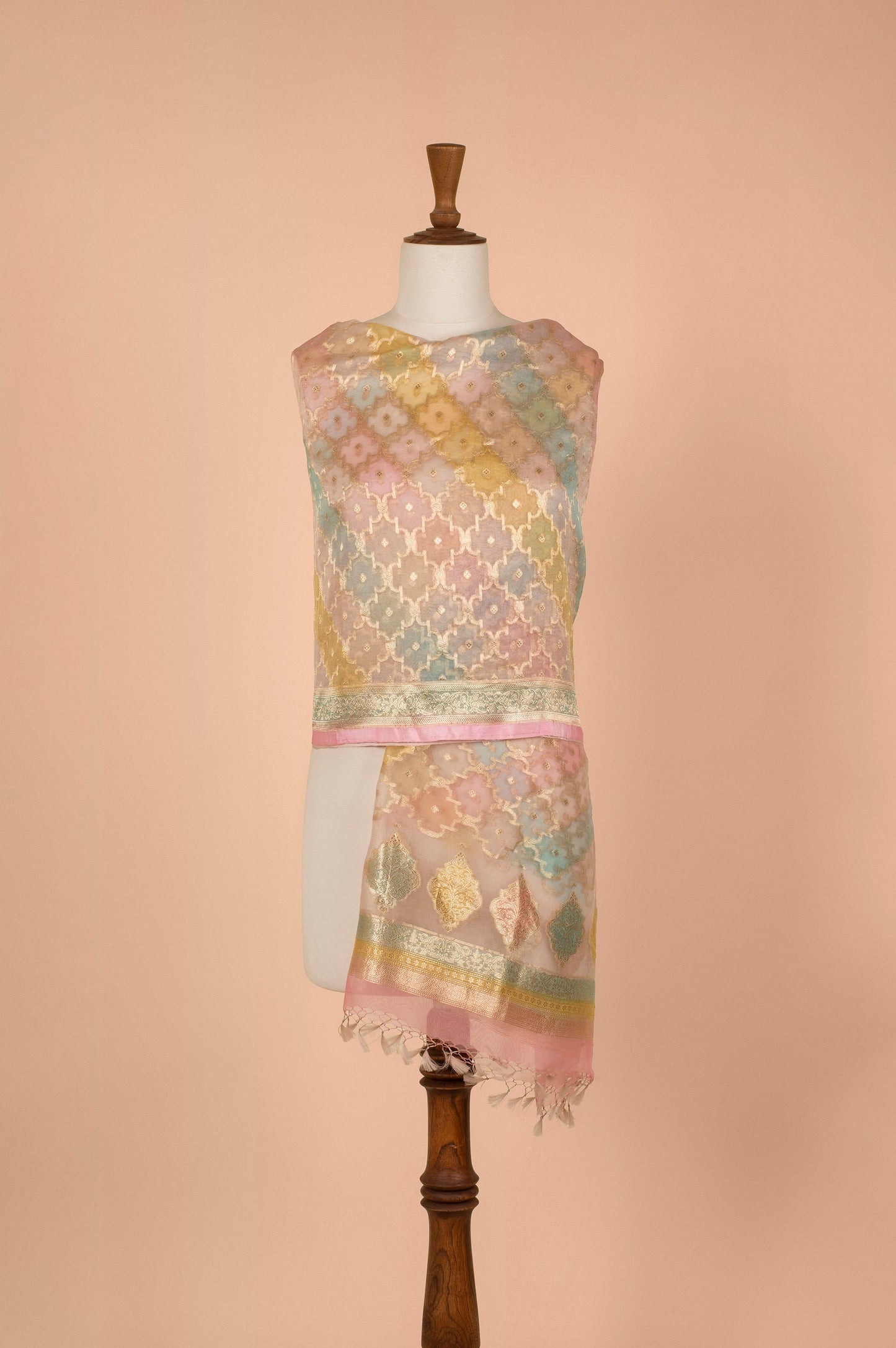 Handwoven Multicolor Organza Dupatta