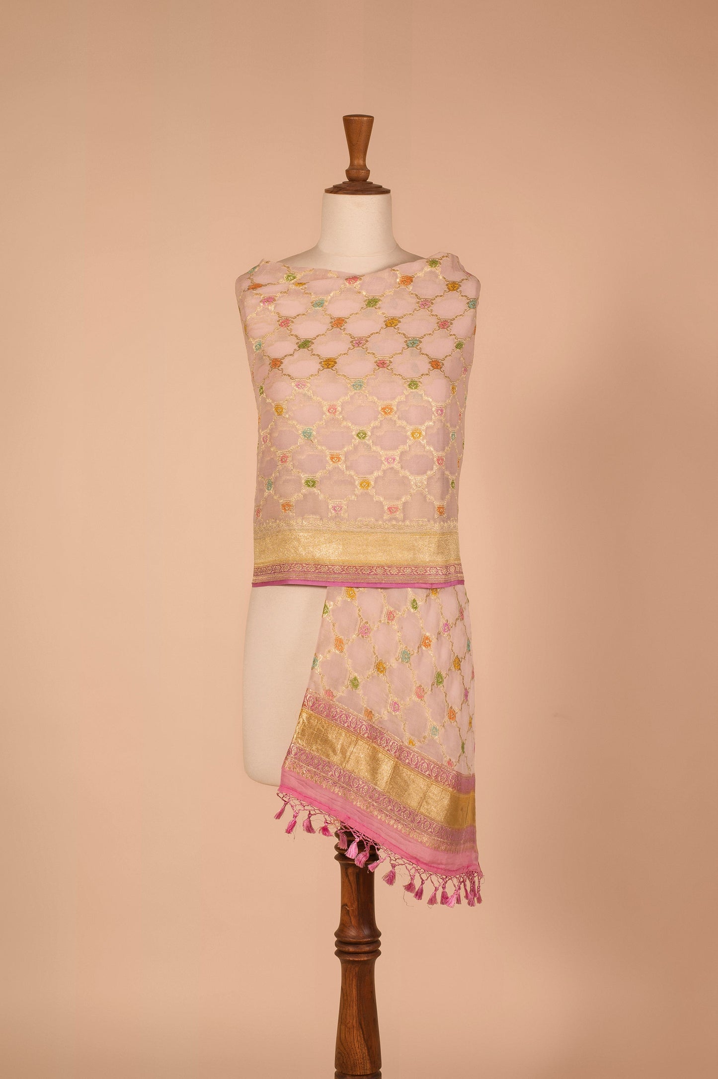 Handwoven Ivory Georgette Dupatta
