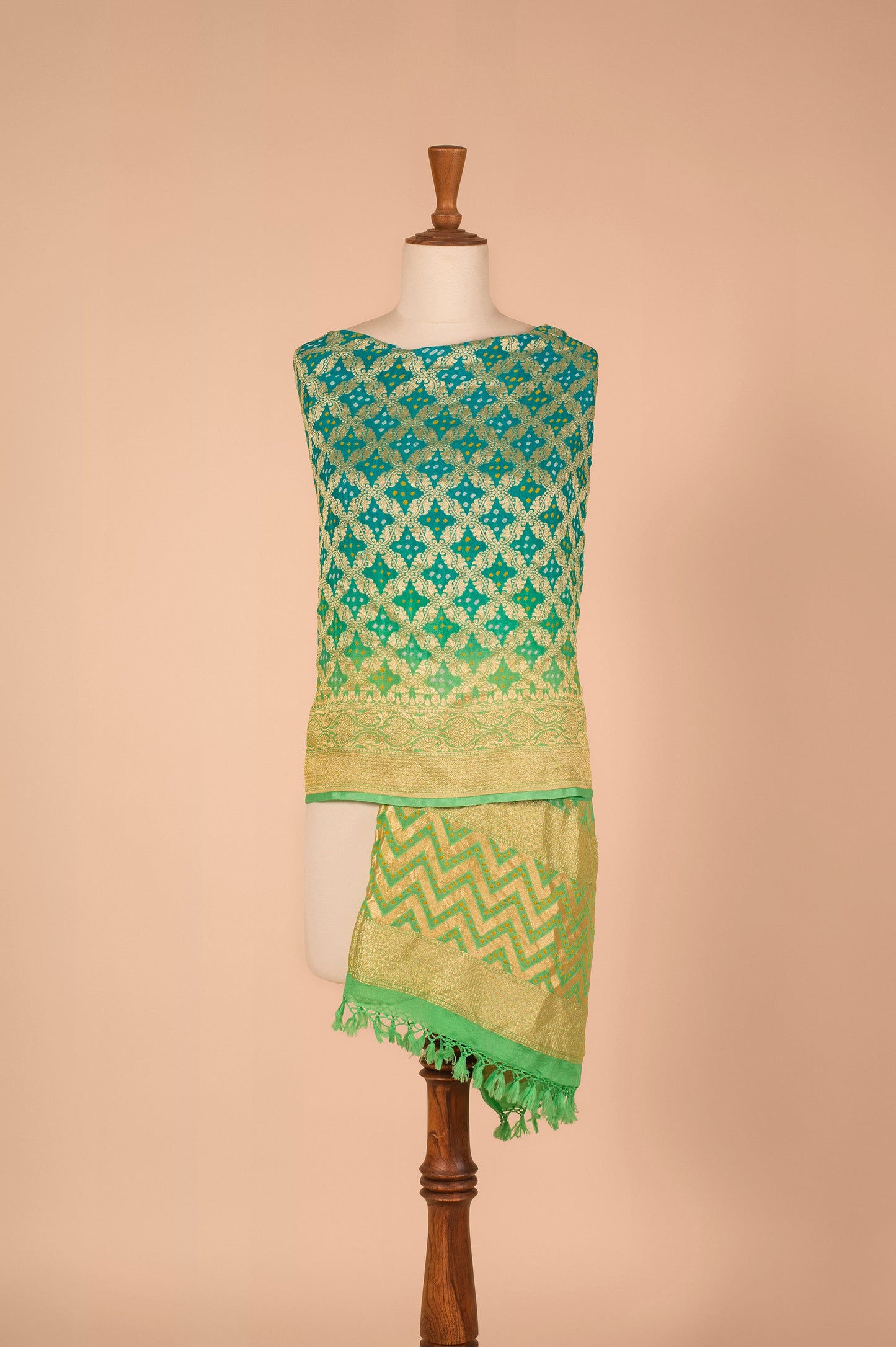 Handwoven Multicolor Bandhani Dupatta