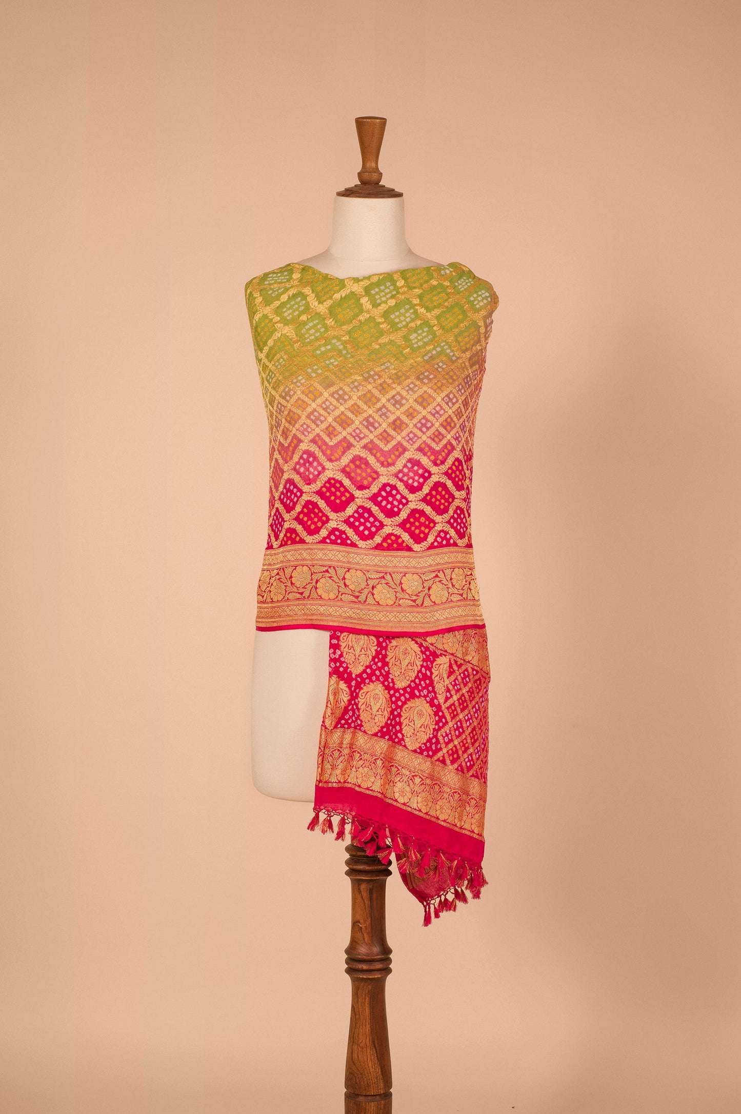 Handwoven Multicolor Bandhani Dupatta