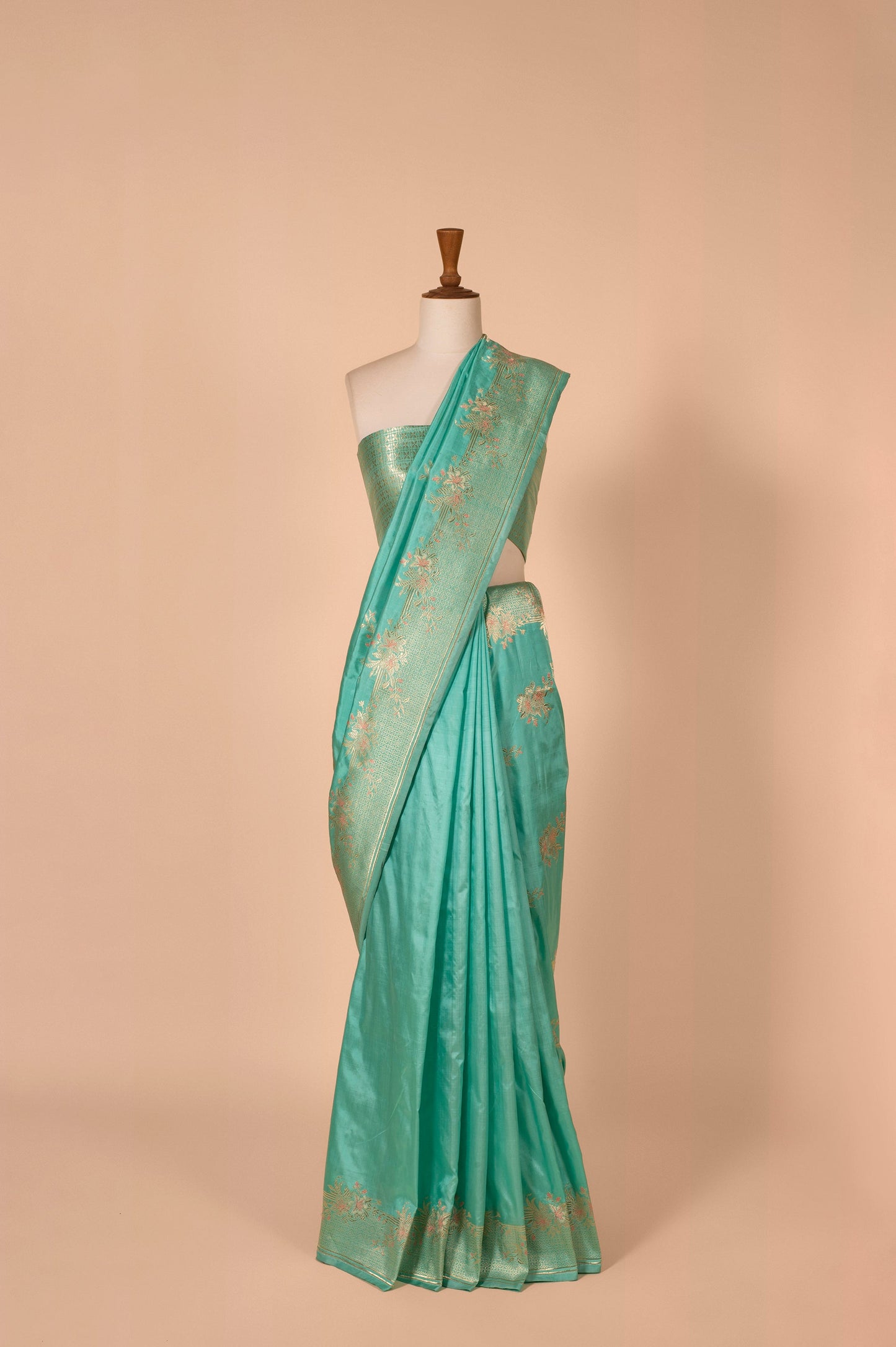 Handwoven Blue Silk Sari
