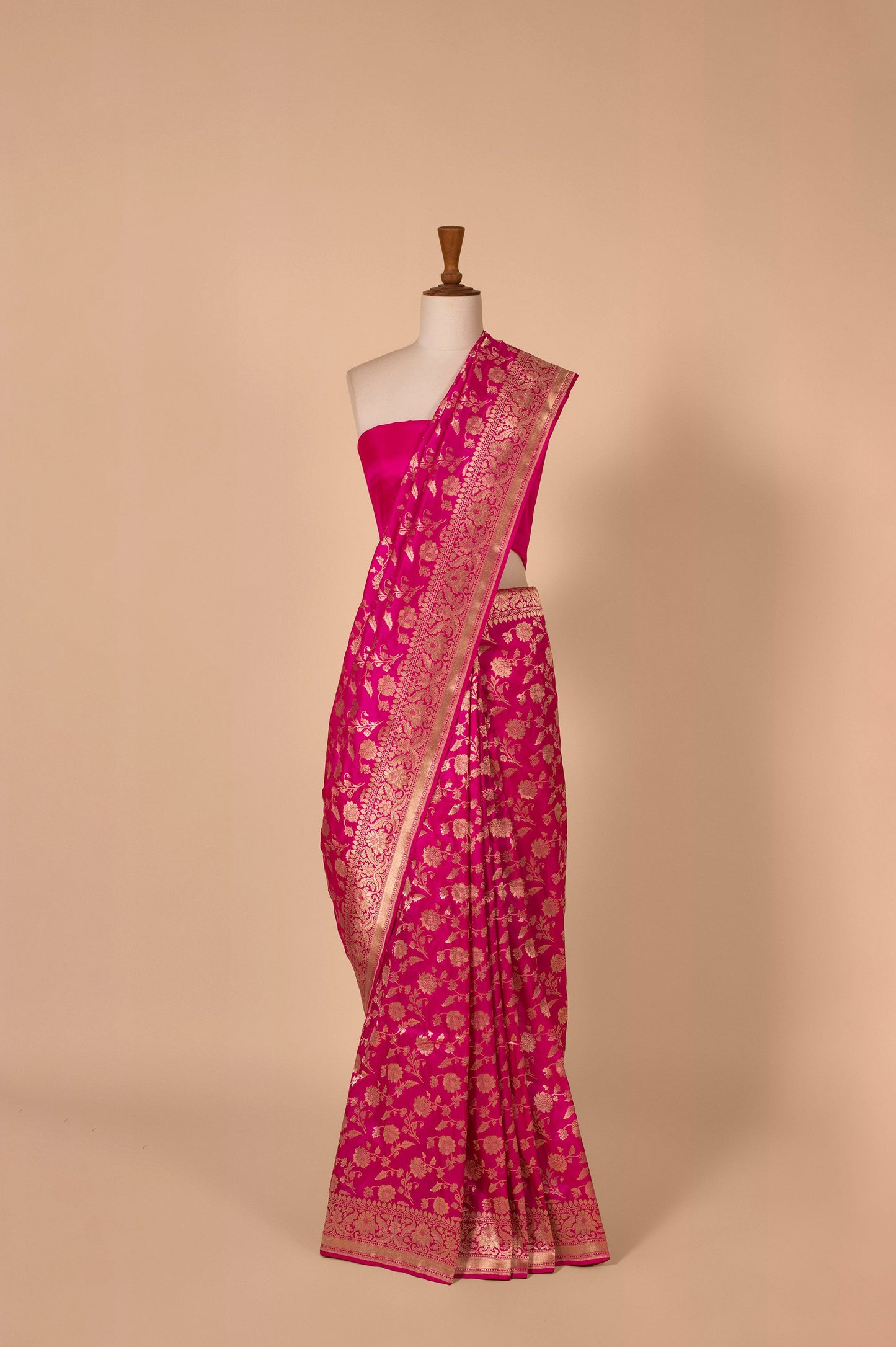 Handwoven Pink Silk Sari