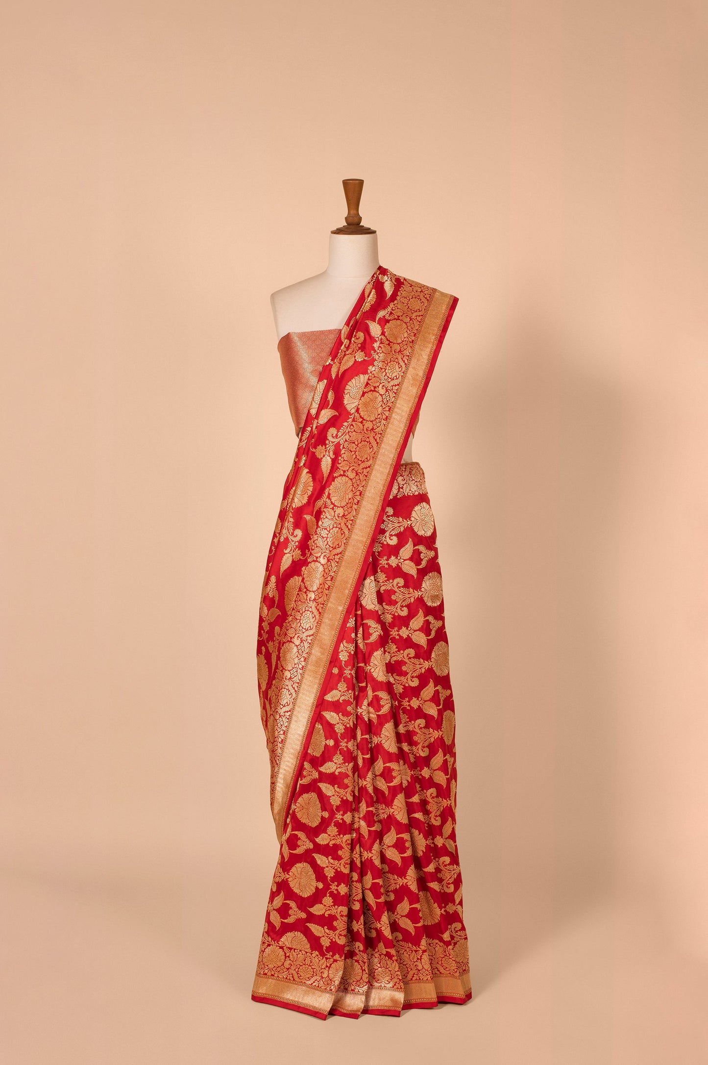 Handwoven Red Silk Sari