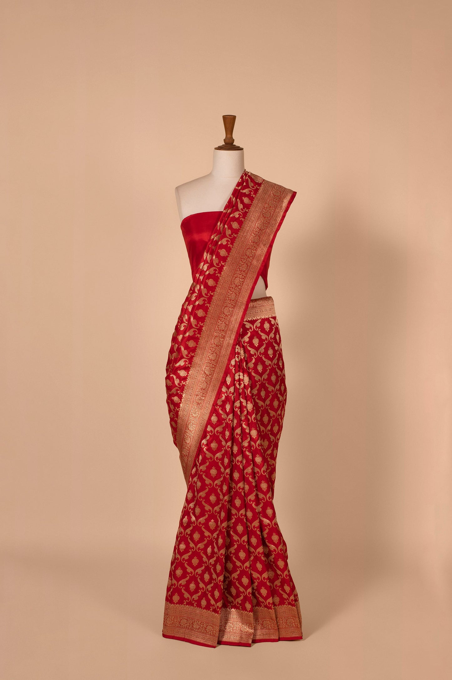 Handwoven Red Silk Sari