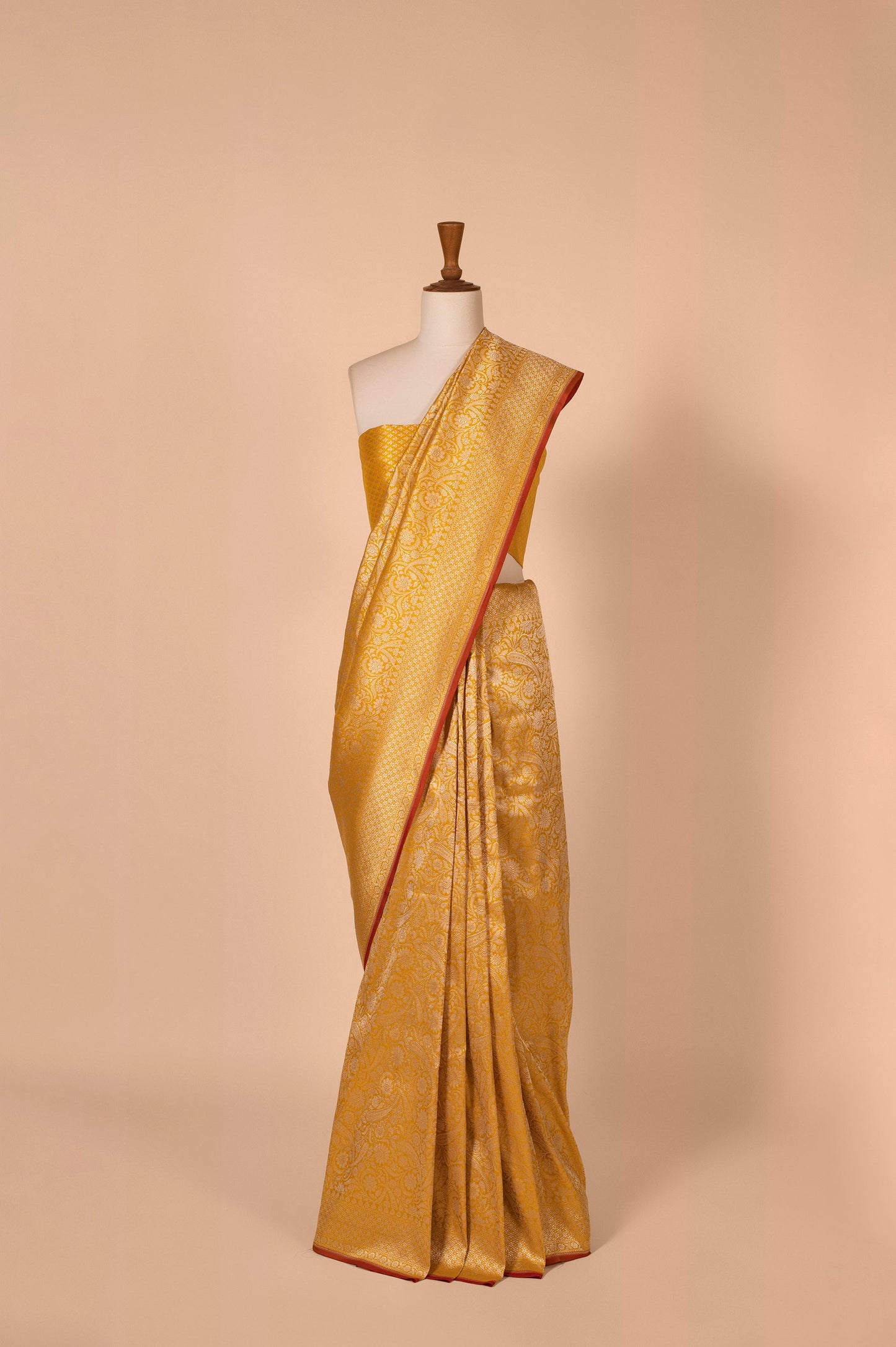 Handwoven Yellow Silk Sari