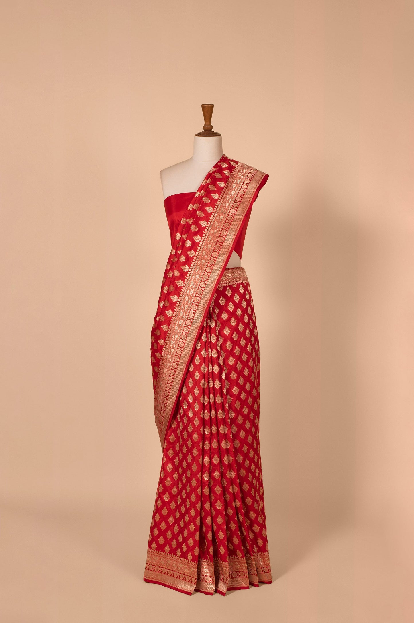 Handwoven Red Silk Sari