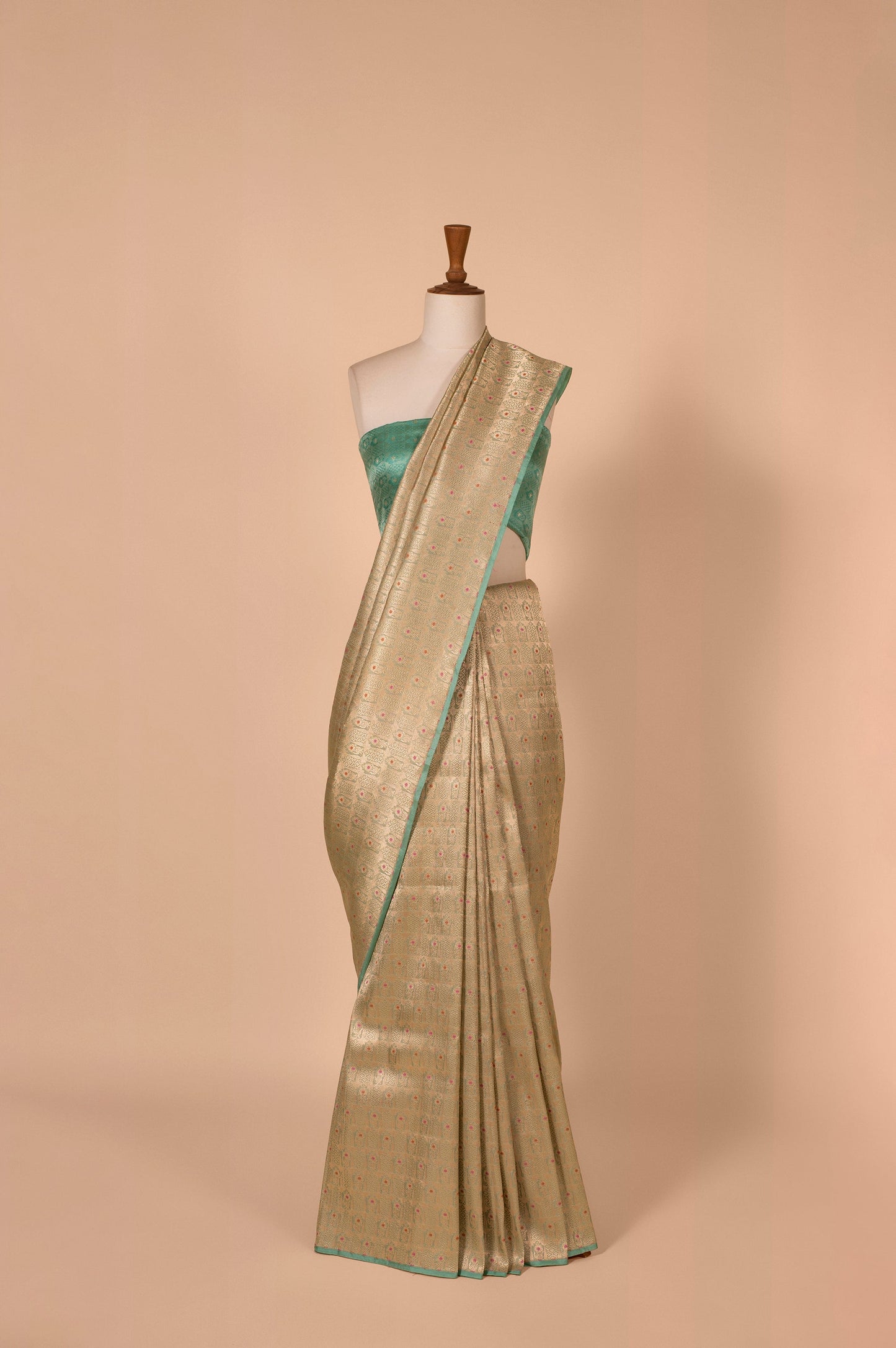 Handwoven Green Silk Sari
