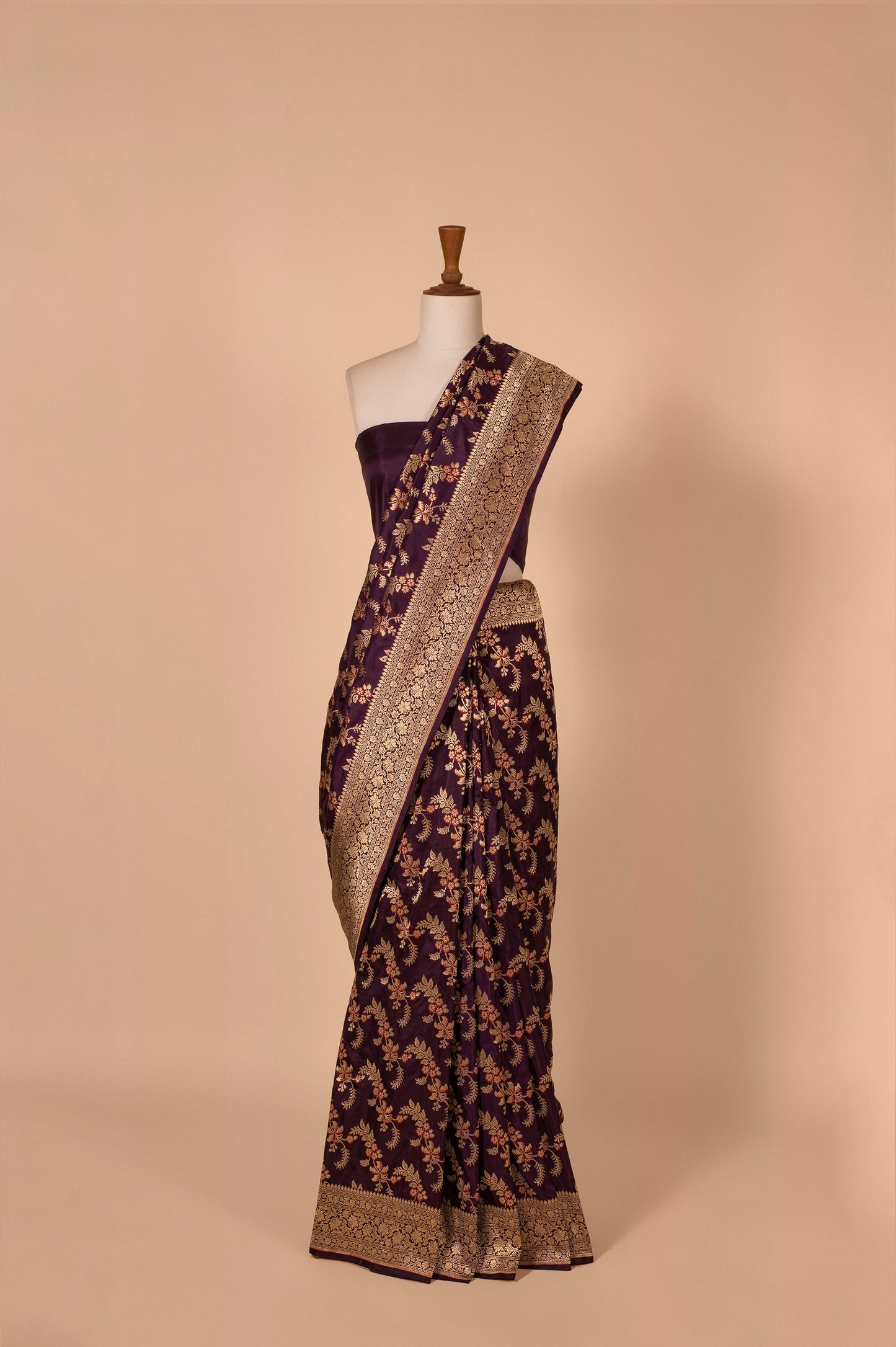 Handwoven Purple Silk Sari