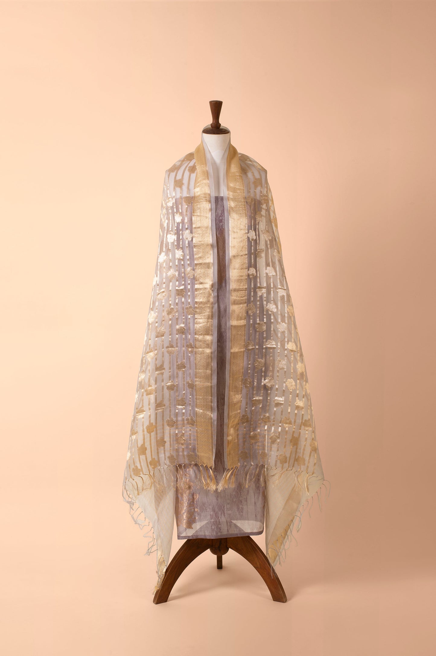 Handwoven Grey Chanderi Suit Piece