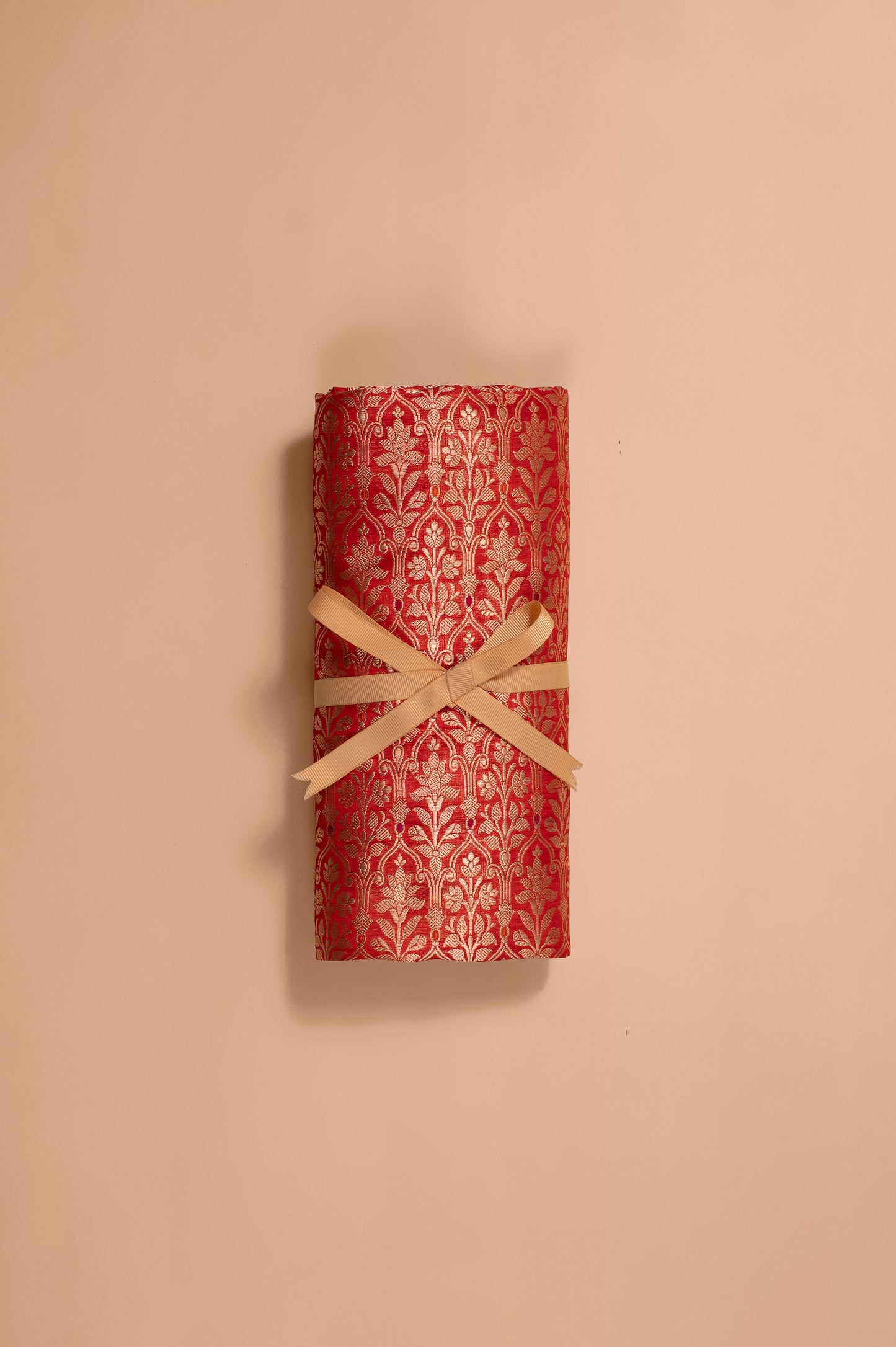 Handwoven Red Silk Blouse Fabric