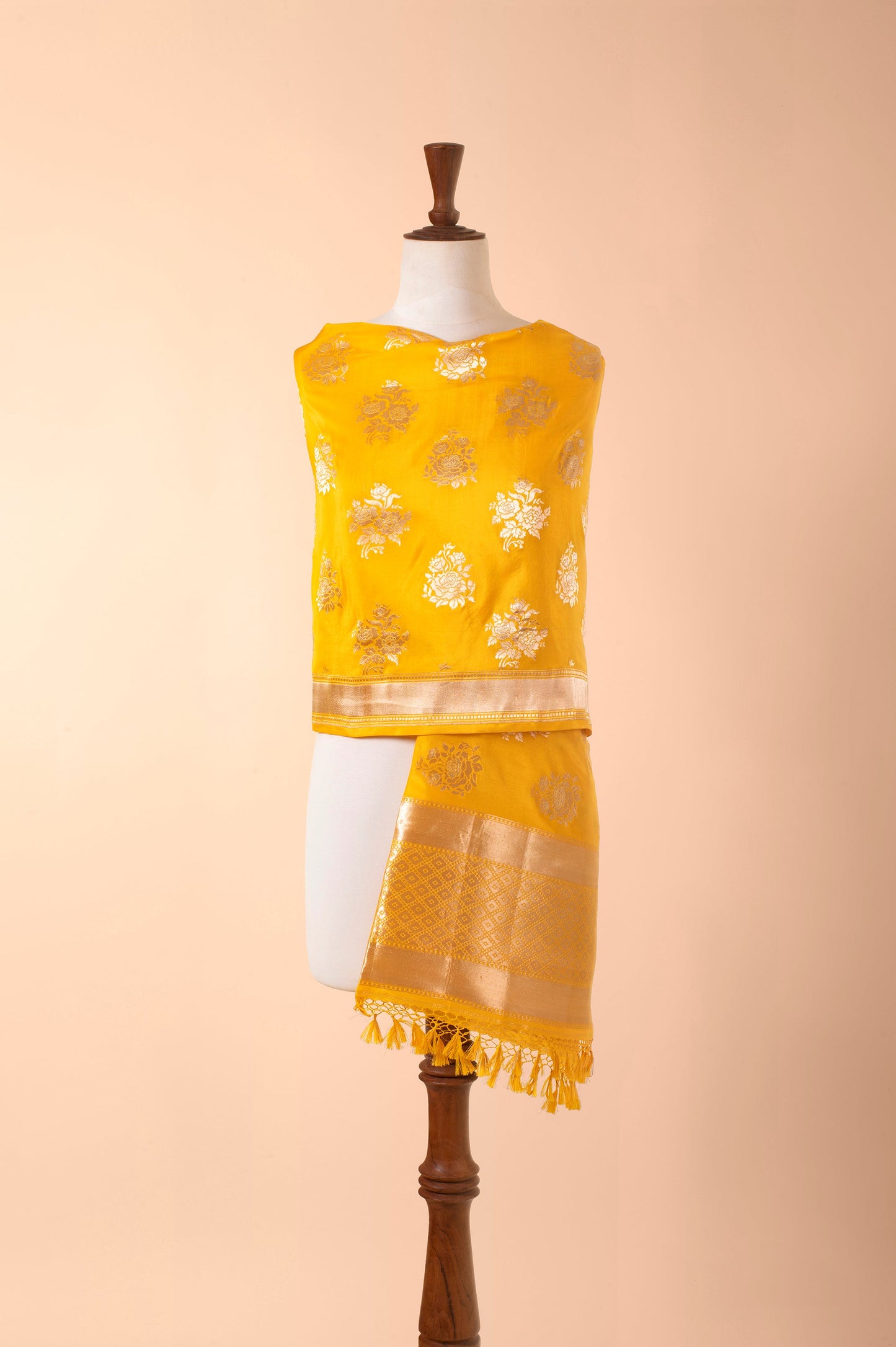 Handwoven Yellow Silk Dupatta