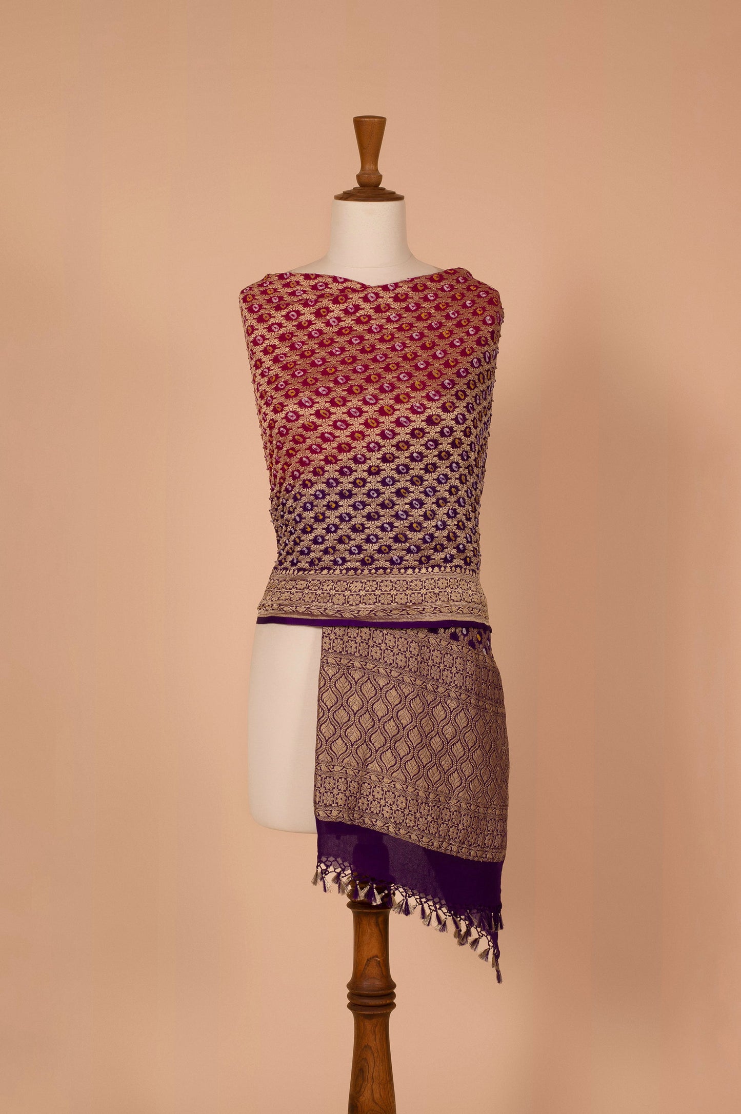Handwoven Multicolor Bandhani Dupatta