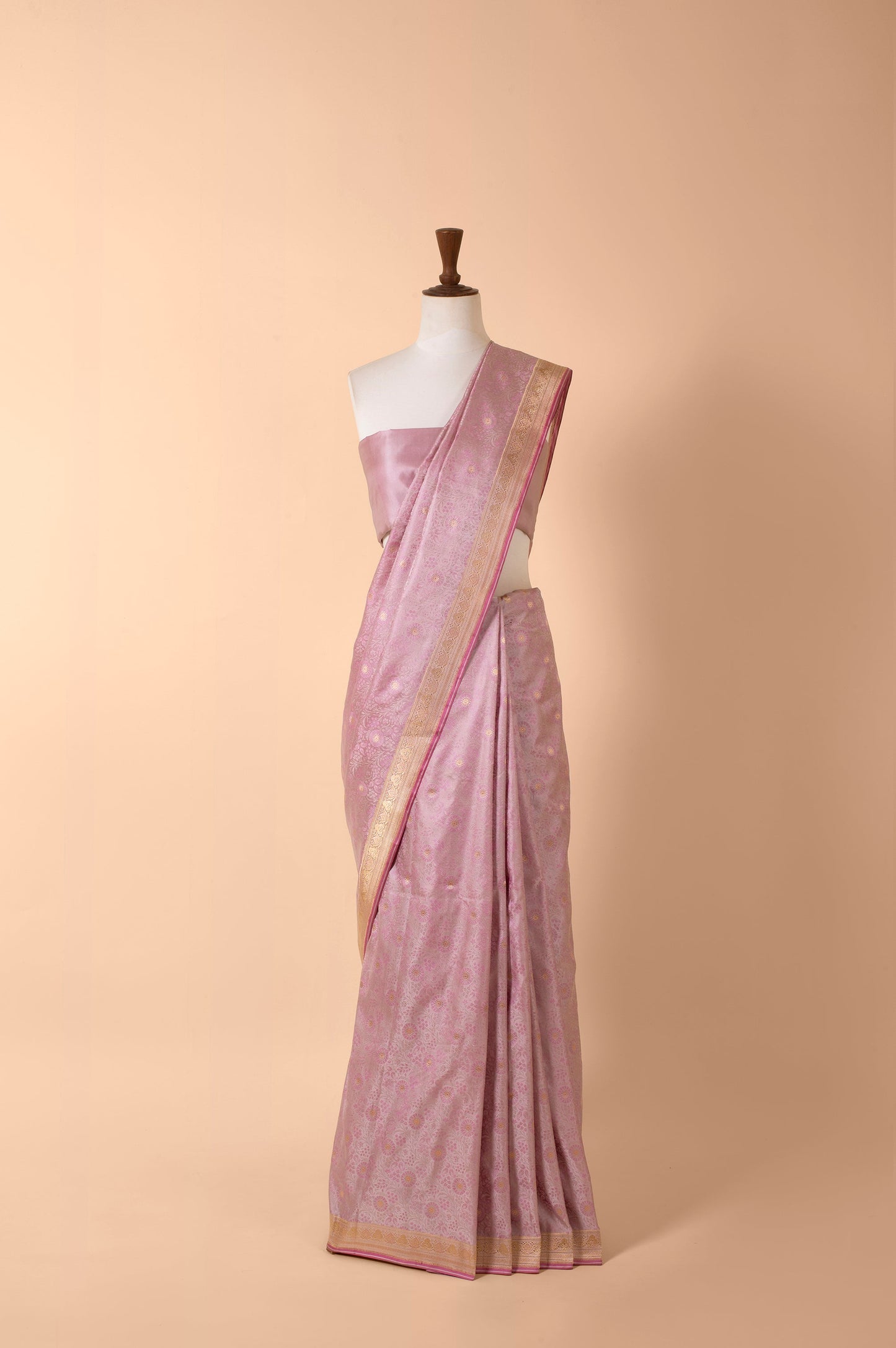 Handwoven Pink Silk Sari