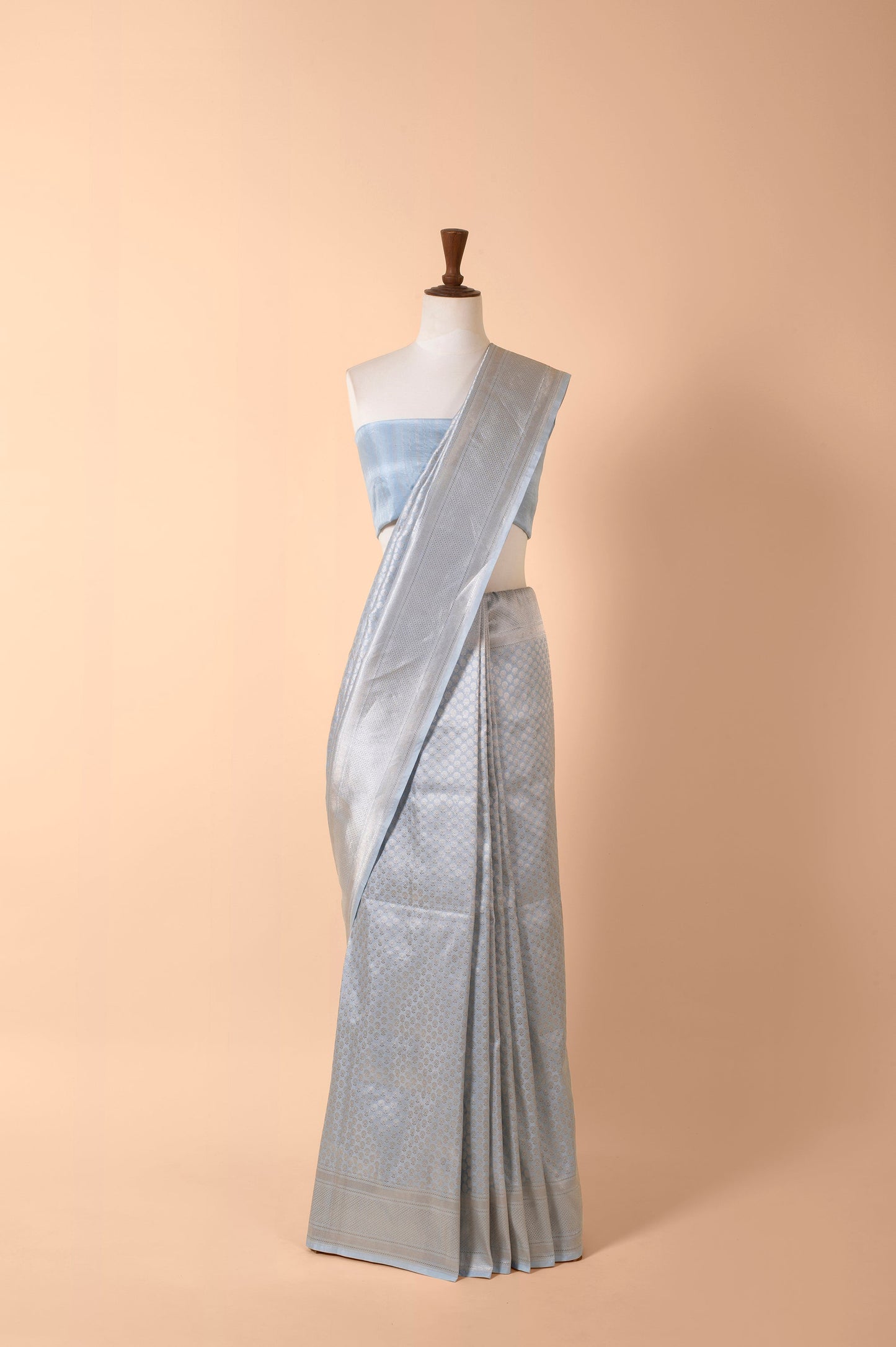 Handwoven Blue Silk Sari