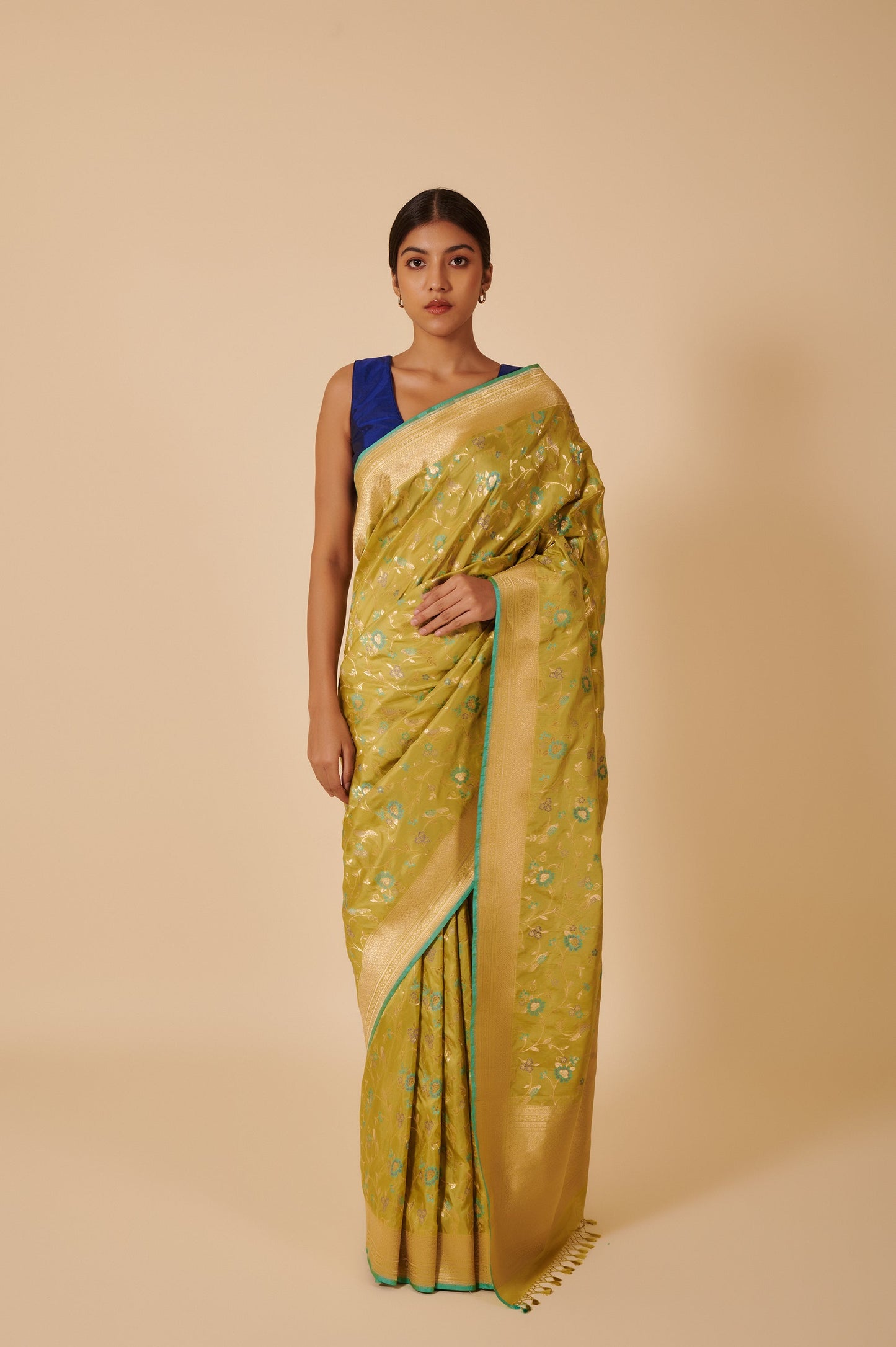 Handwoven Green Silk Sari