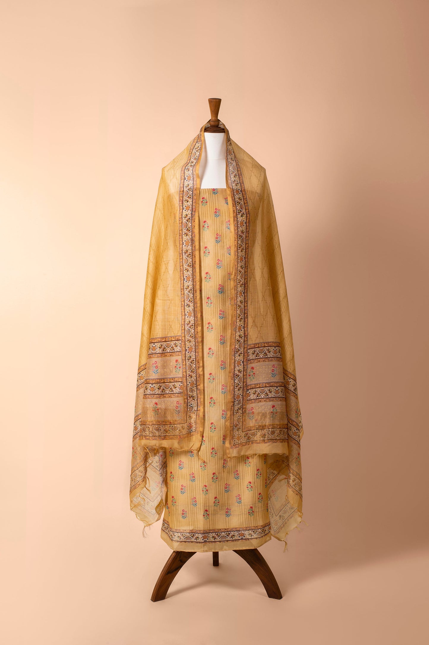 Handwoven Yellow Chanderi Suit Piece