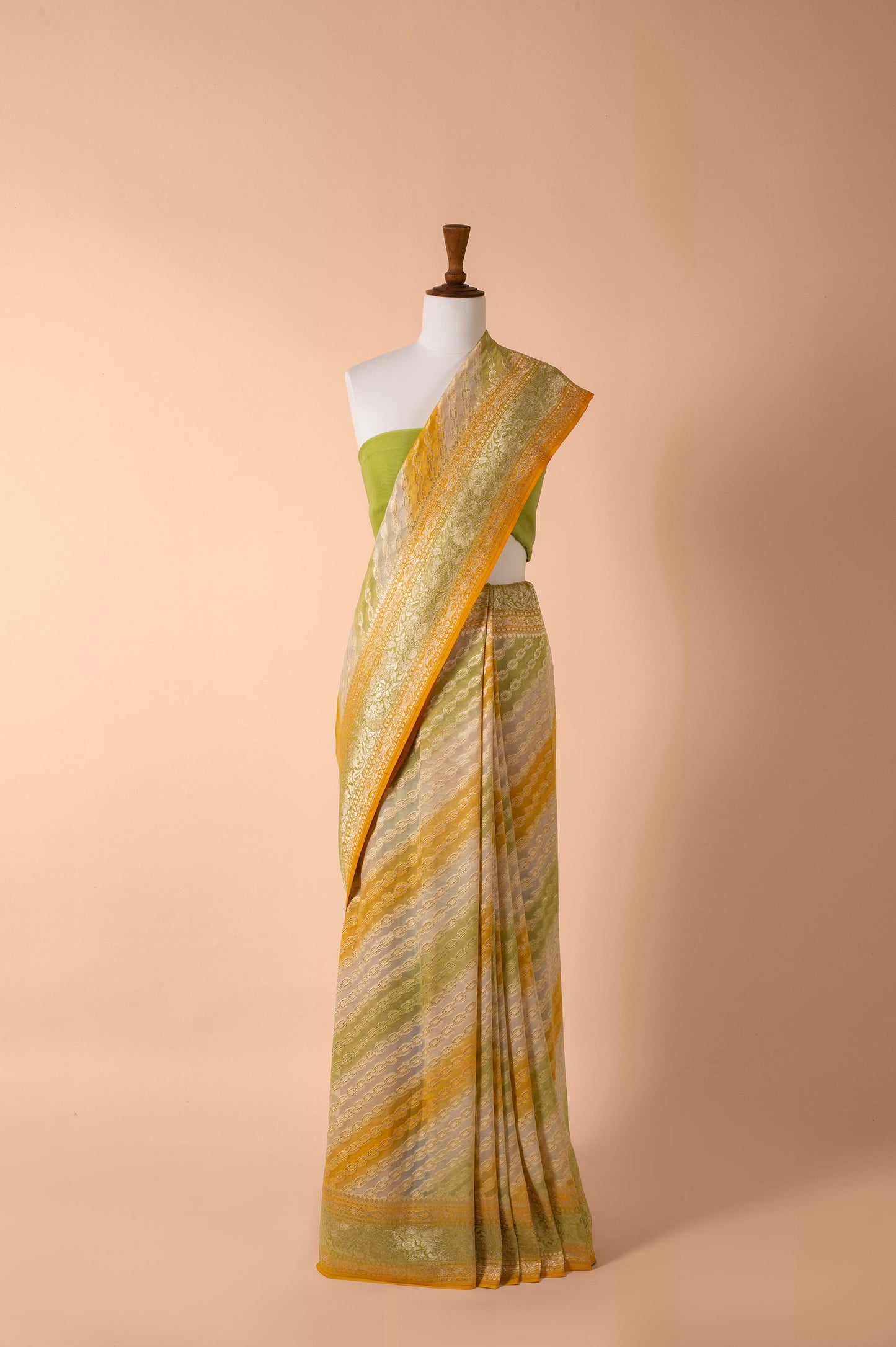 Handwoven Multicolor Georgette Sari