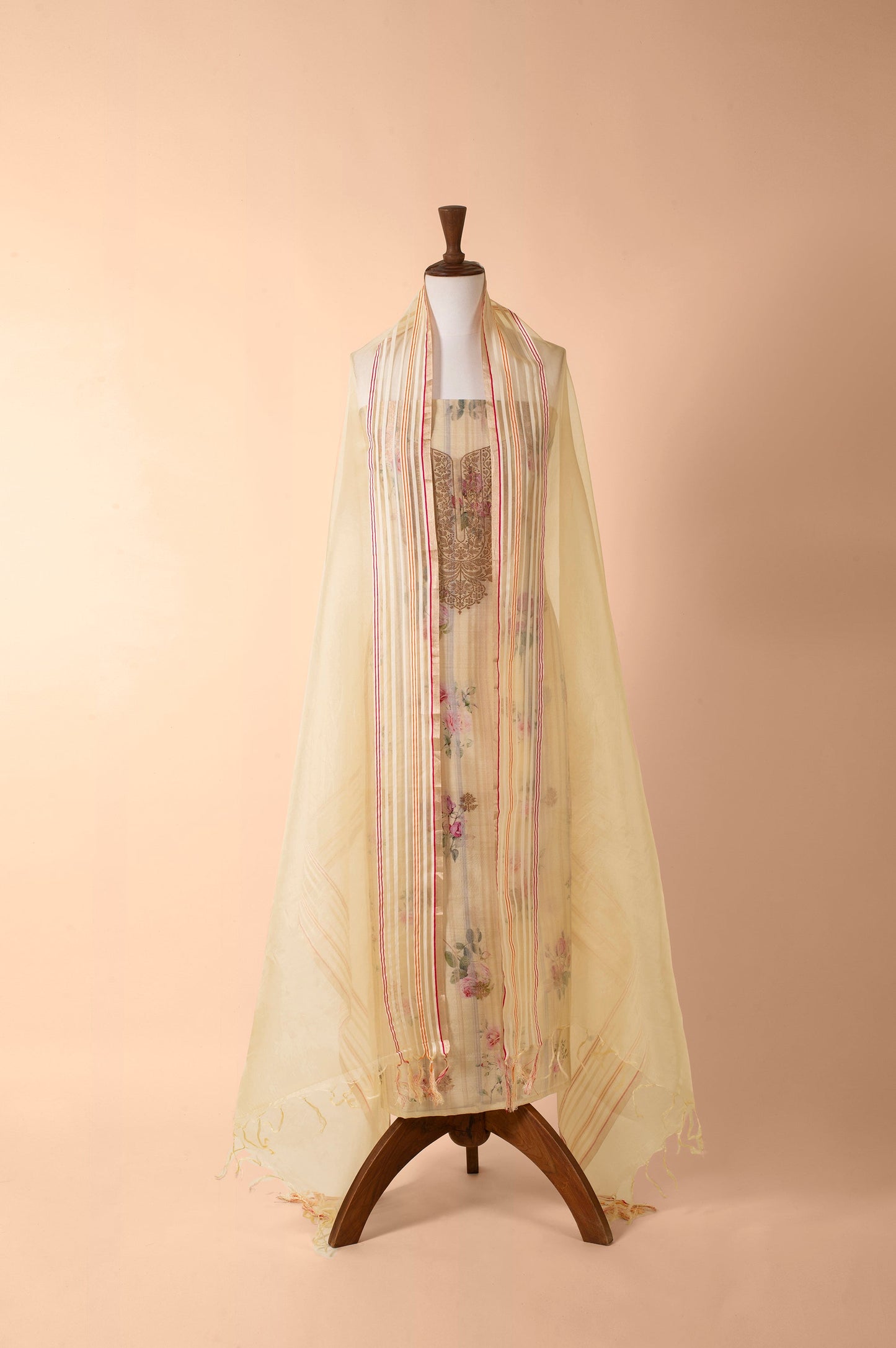 Handwoven Yellow Chanderi Suit Piece