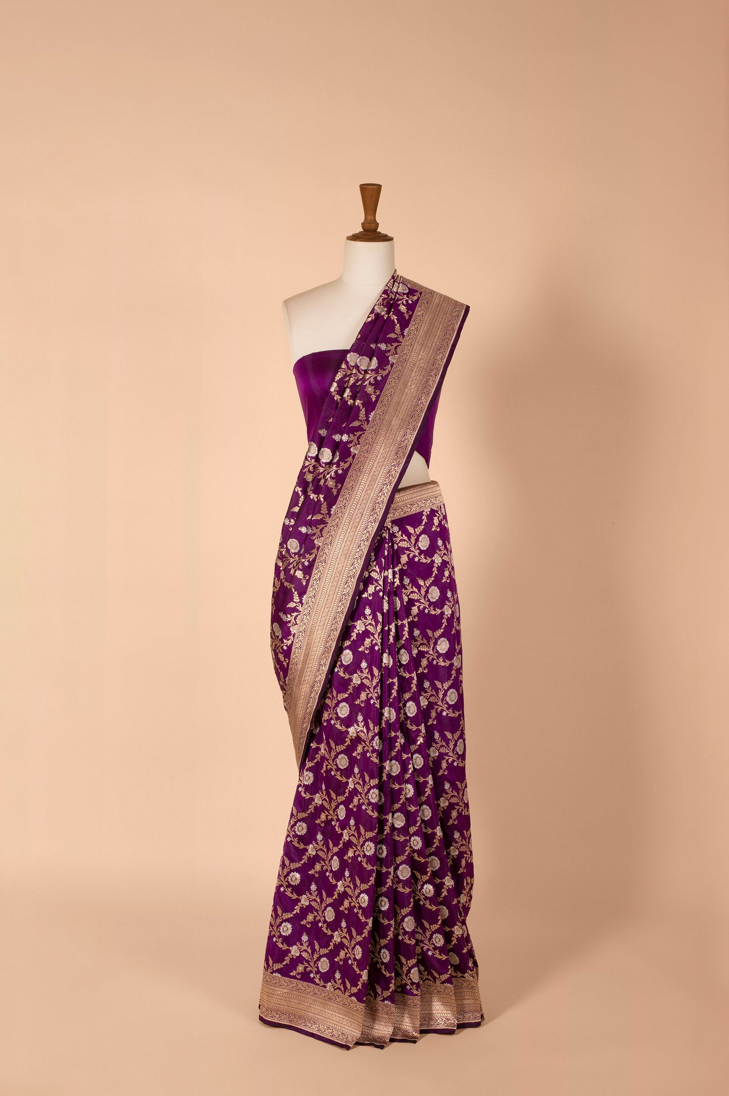 Handwoven Purple Silk Sari