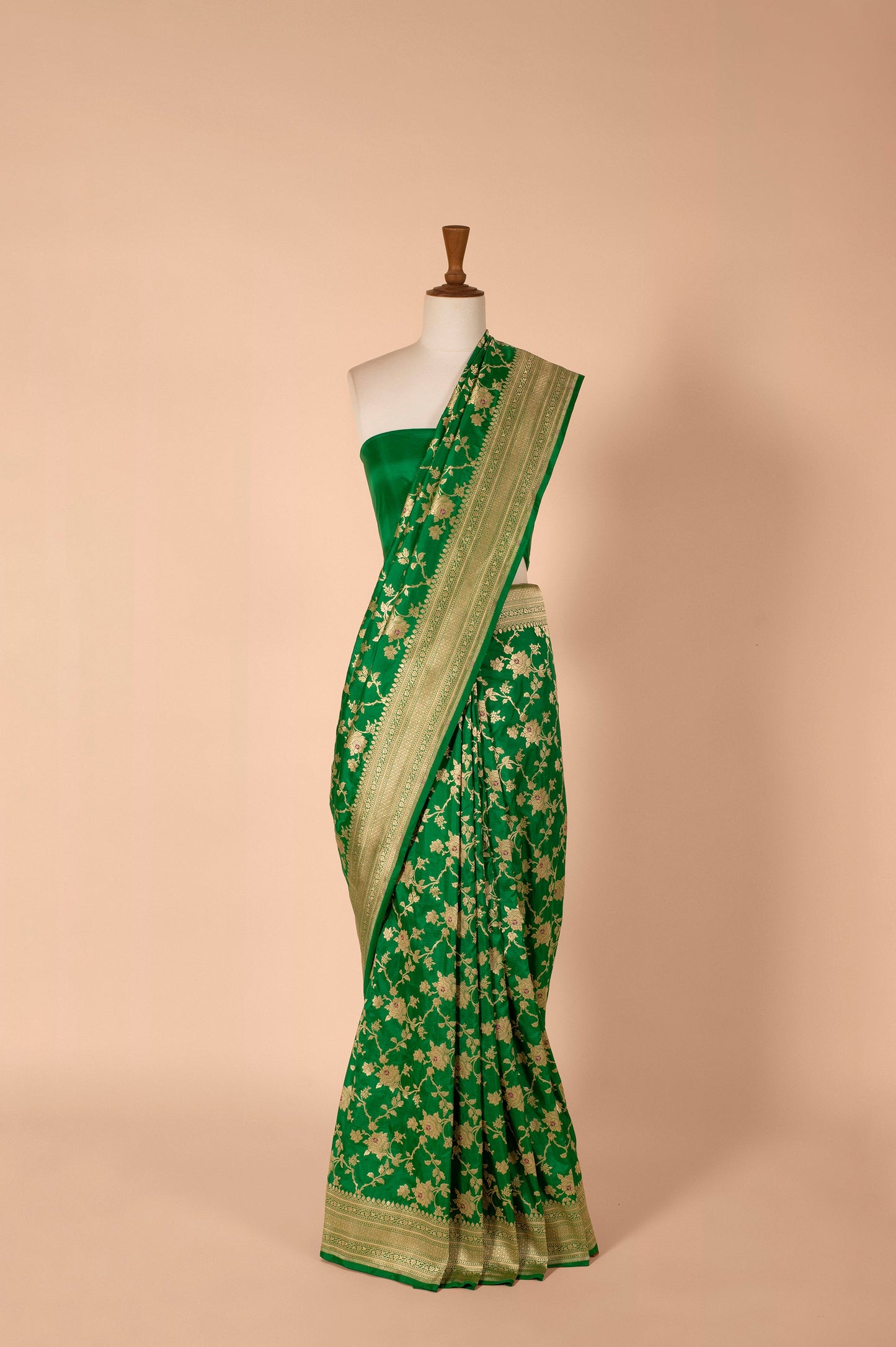 Handwoven Green Silk Sari