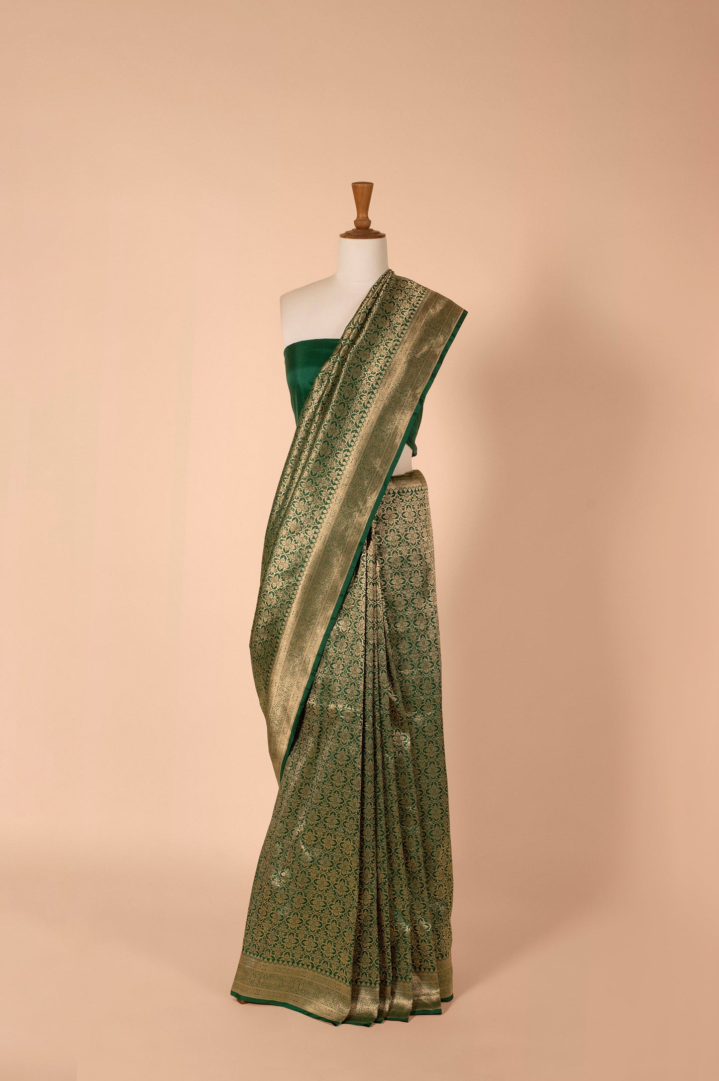 Handwoven Green Silk Sari