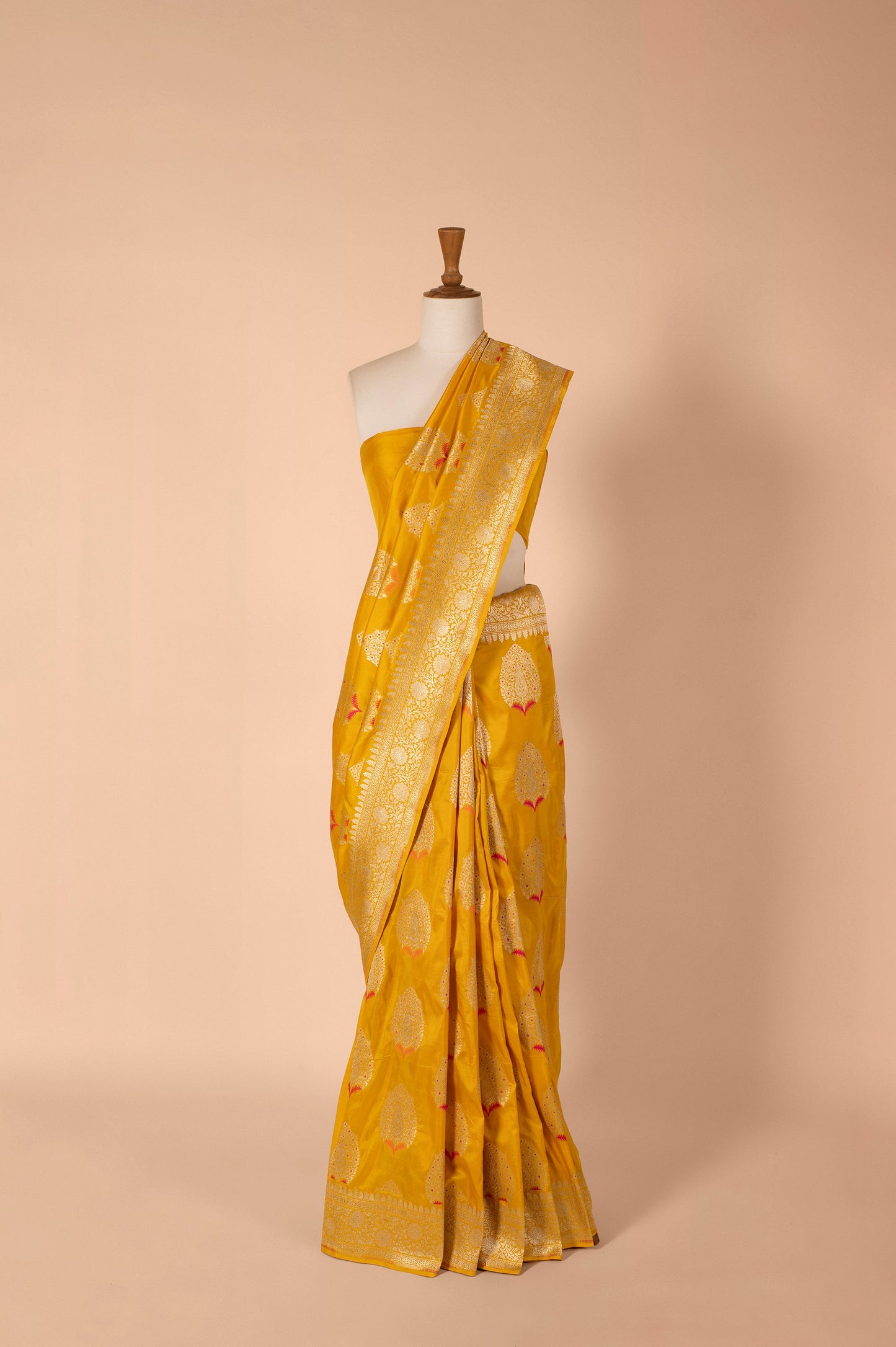 Handwoven Yellow Silk Sari