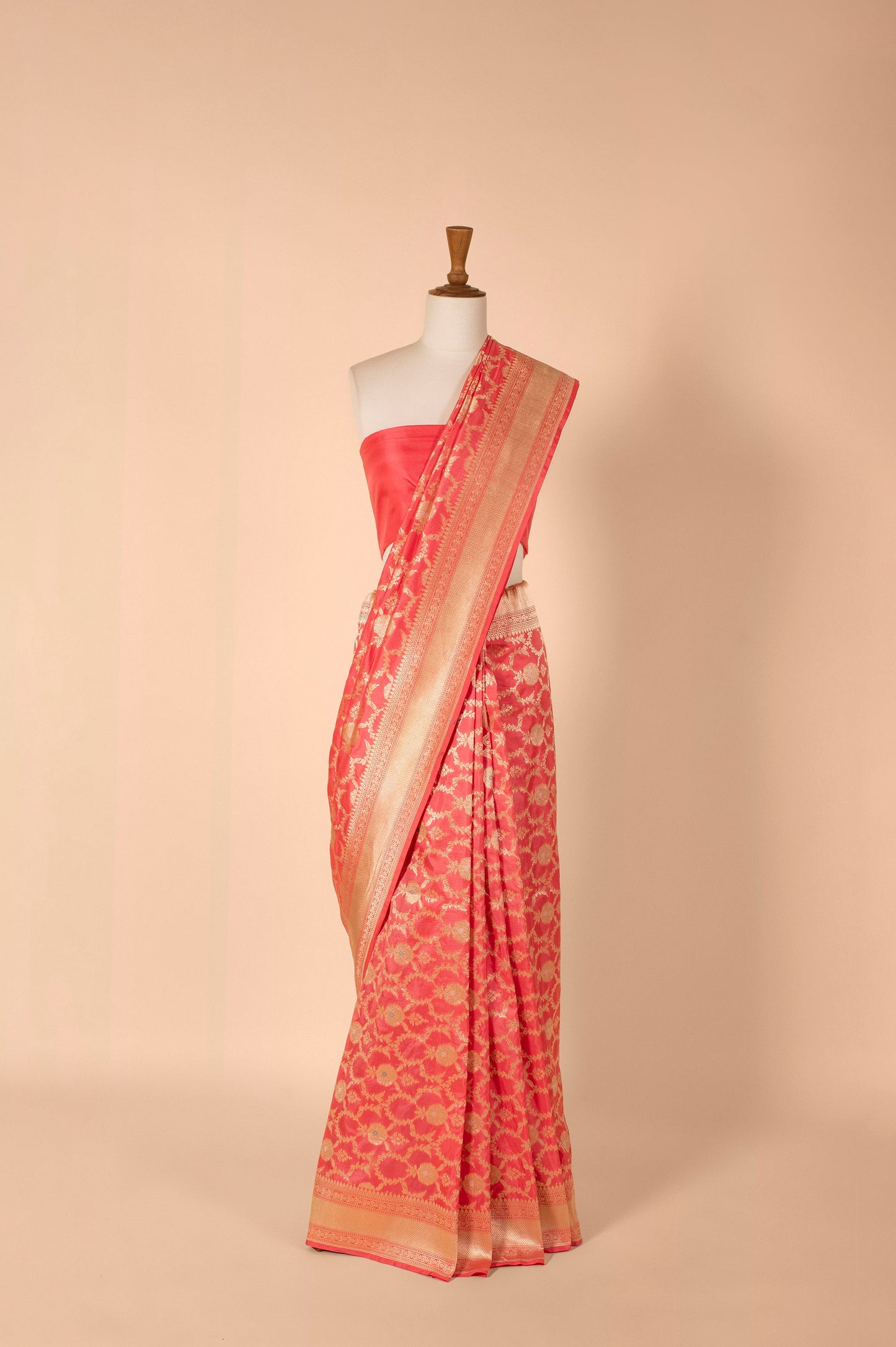 Handwoven Pink Silk Sari