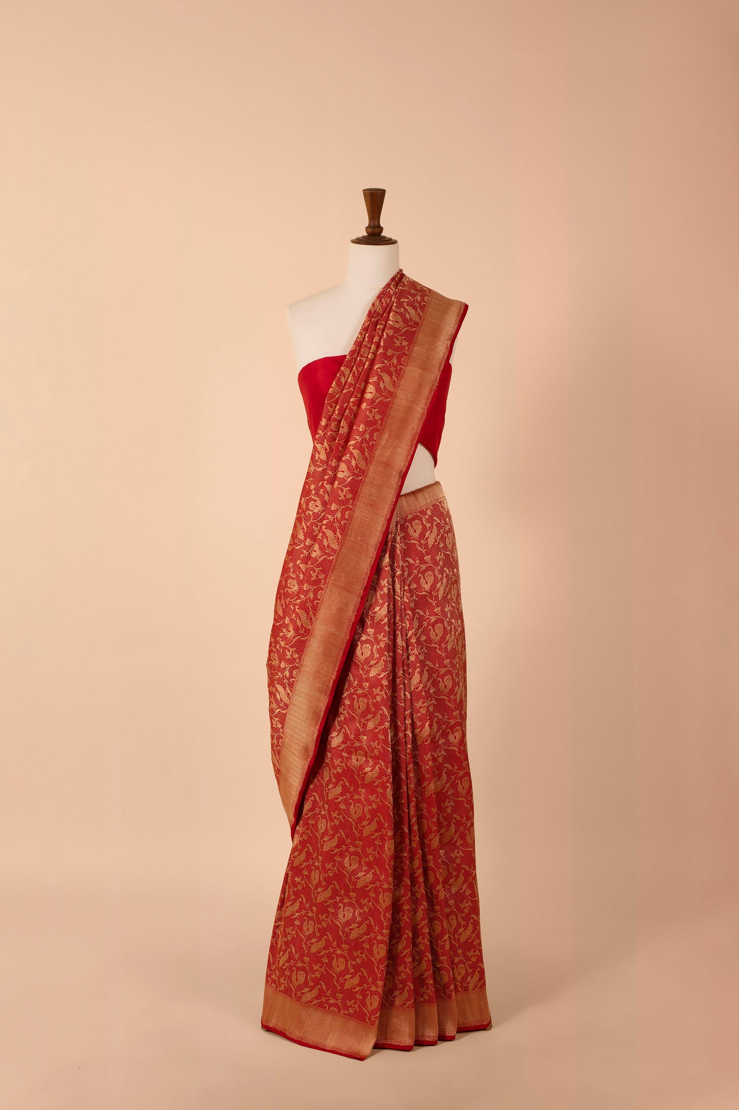 Handwoven Red Silk Sari