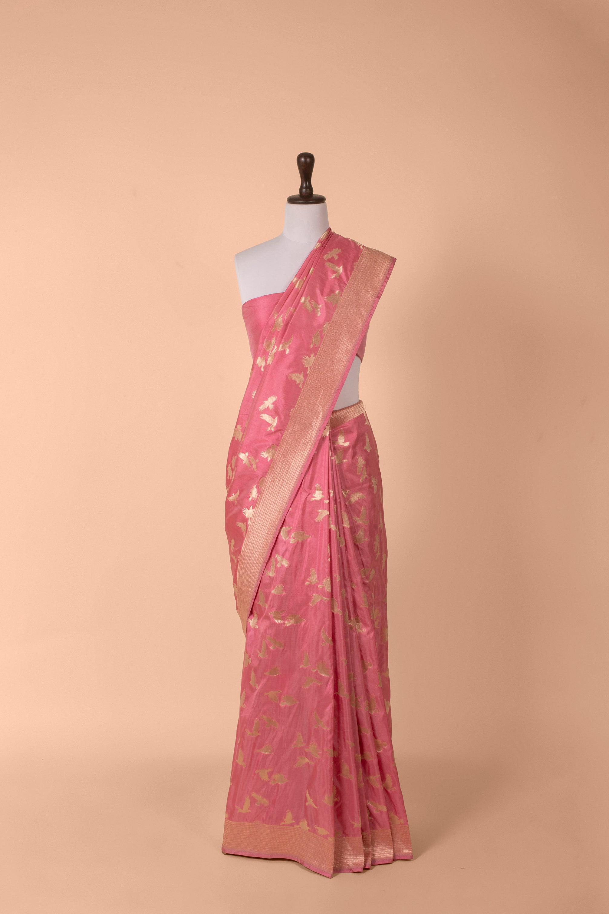 Handwoven Pink Silk Saree